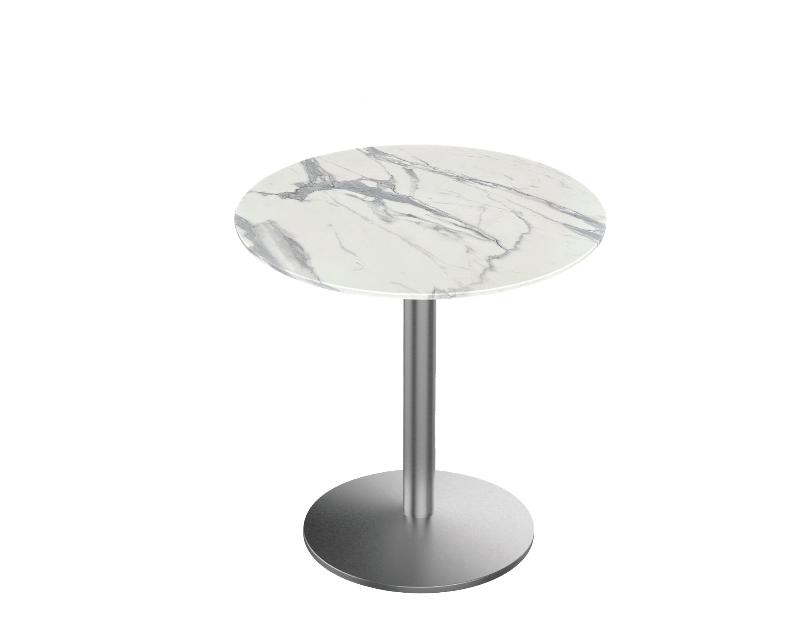 Holland Bar Stool 30-Inch Dining Height Round Patio Table - Indoor/Outdoor, Stainless Steel Base