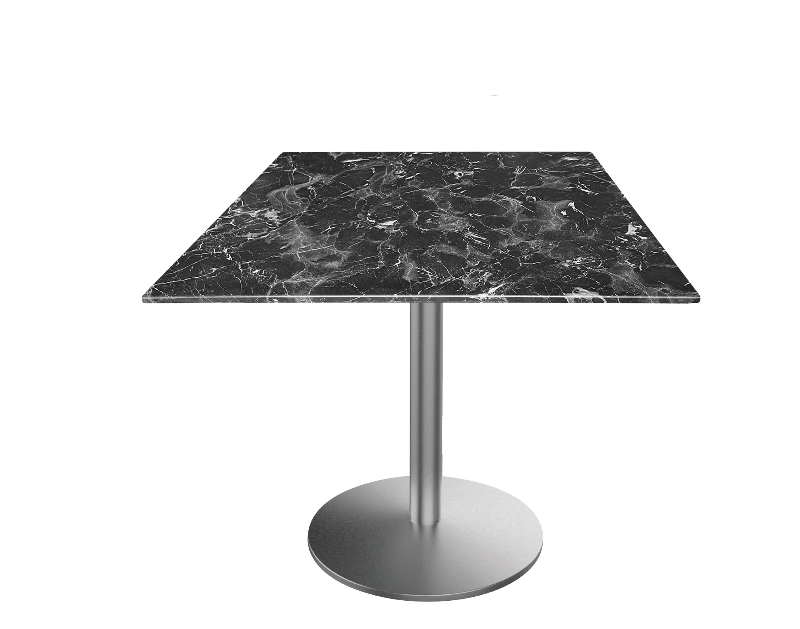 Holland Bar Stool 30-Inch Dining Height Square Patio Table - Indoor/Outdoor, Stainless Steel Base