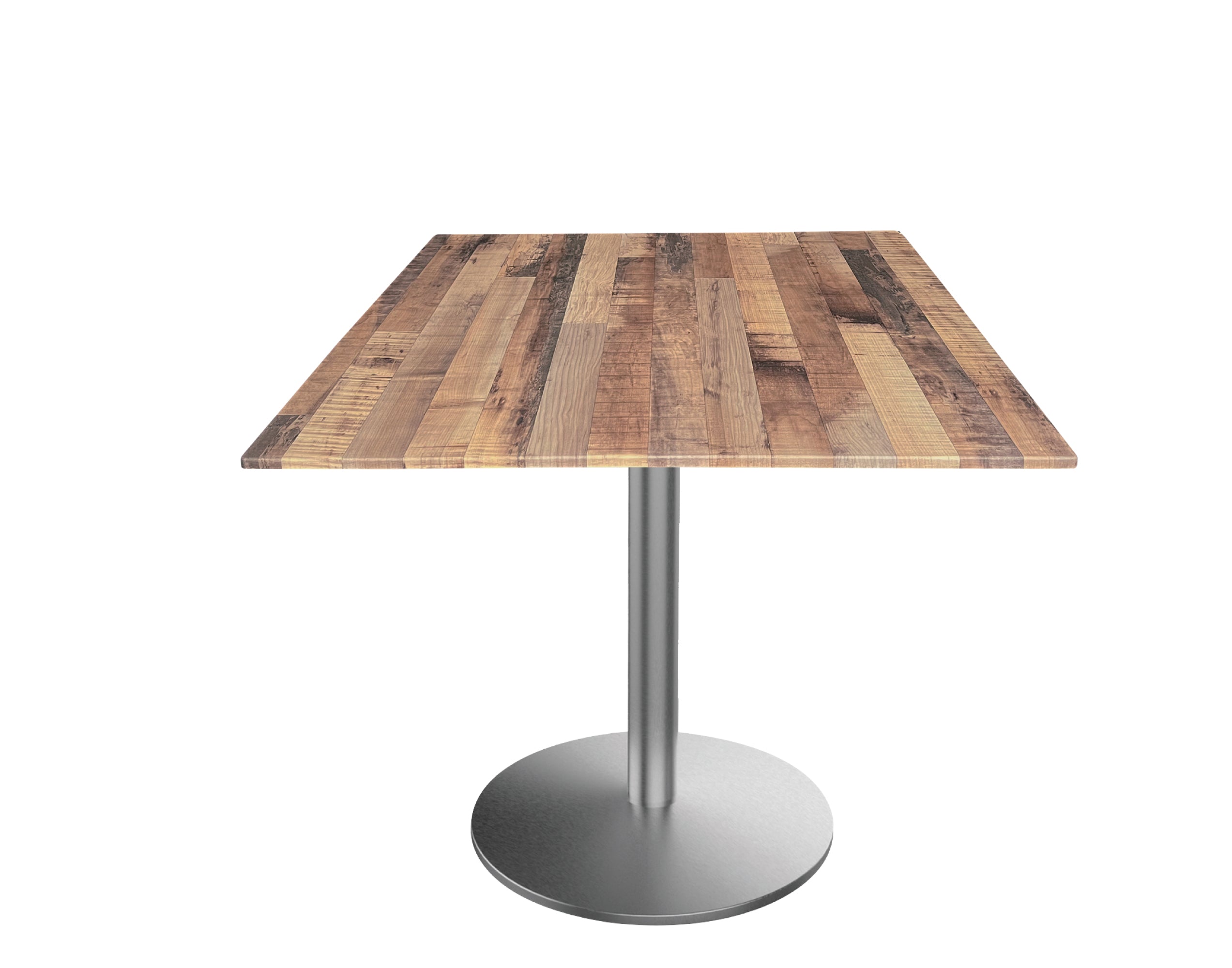 Holland Bar Stool 30-Inch Dining Height Square Patio Table - Indoor/Outdoor, Stainless Steel Base