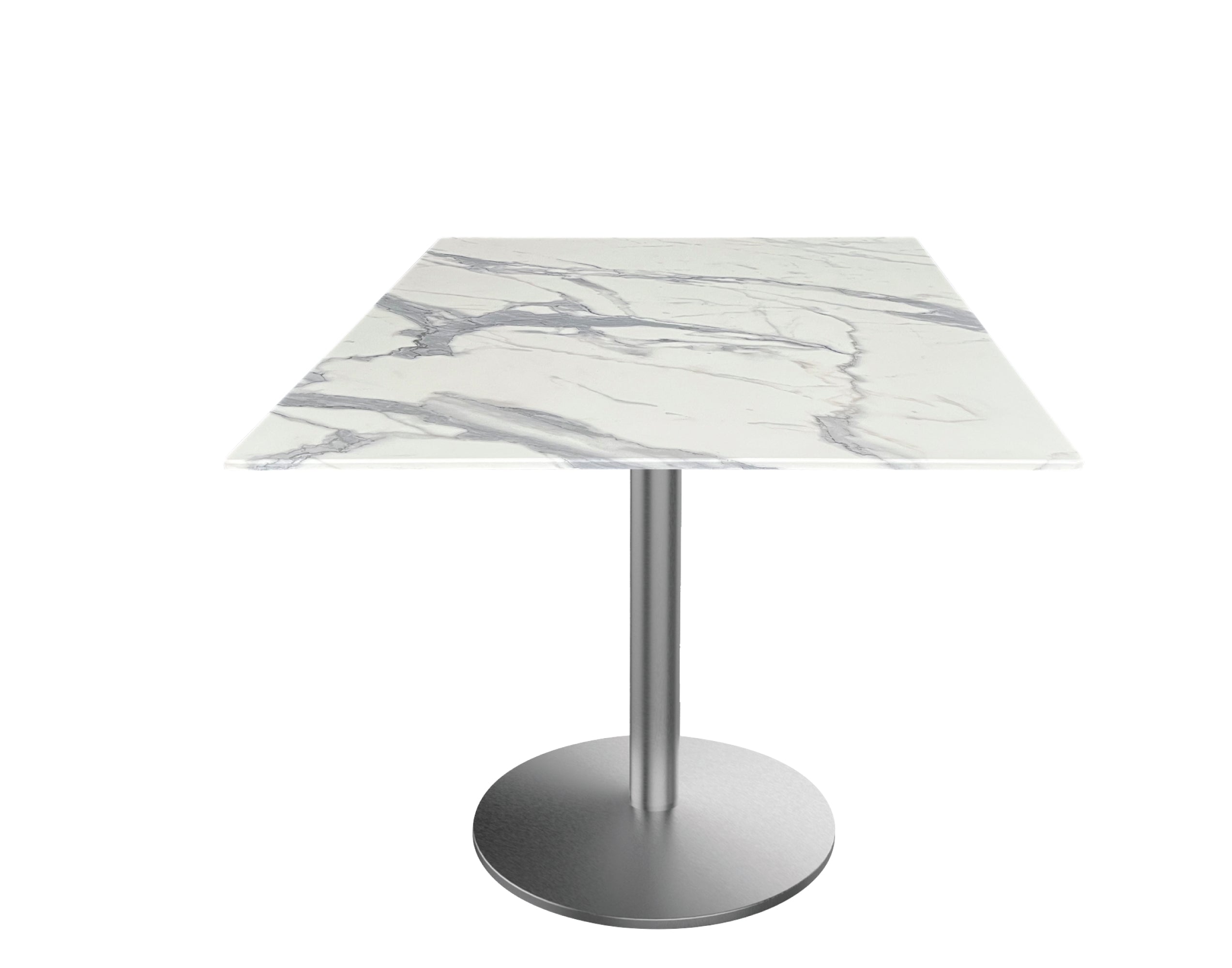 Holland Bar Stool 30-Inch Dining Height Square Patio Table - Indoor/Outdoor, Stainless Steel Base