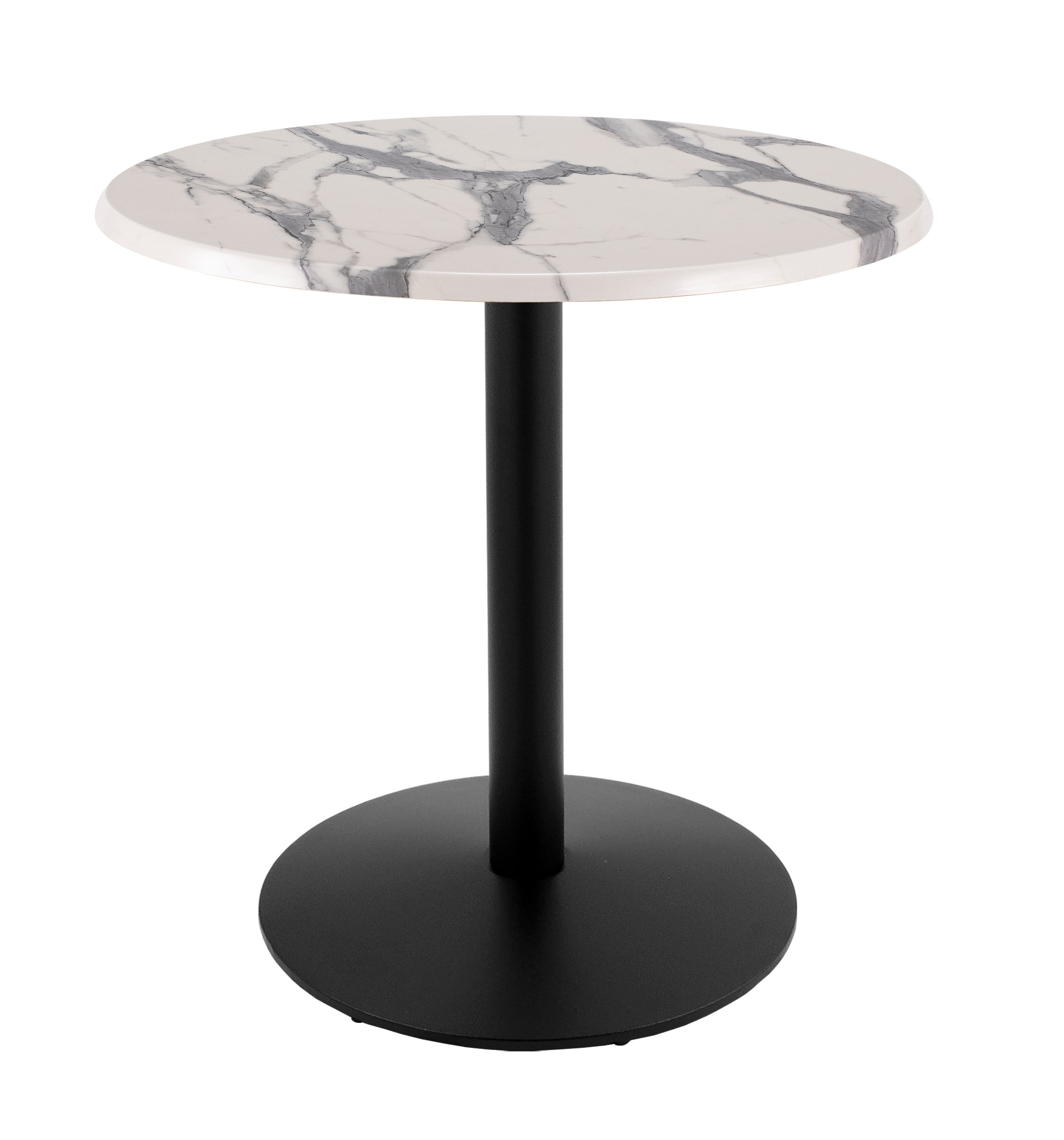 Holland Bar Stool 36-Inch Counter Height Round Patio Table - Indoor/Outdoor, Black Wrinkle Base