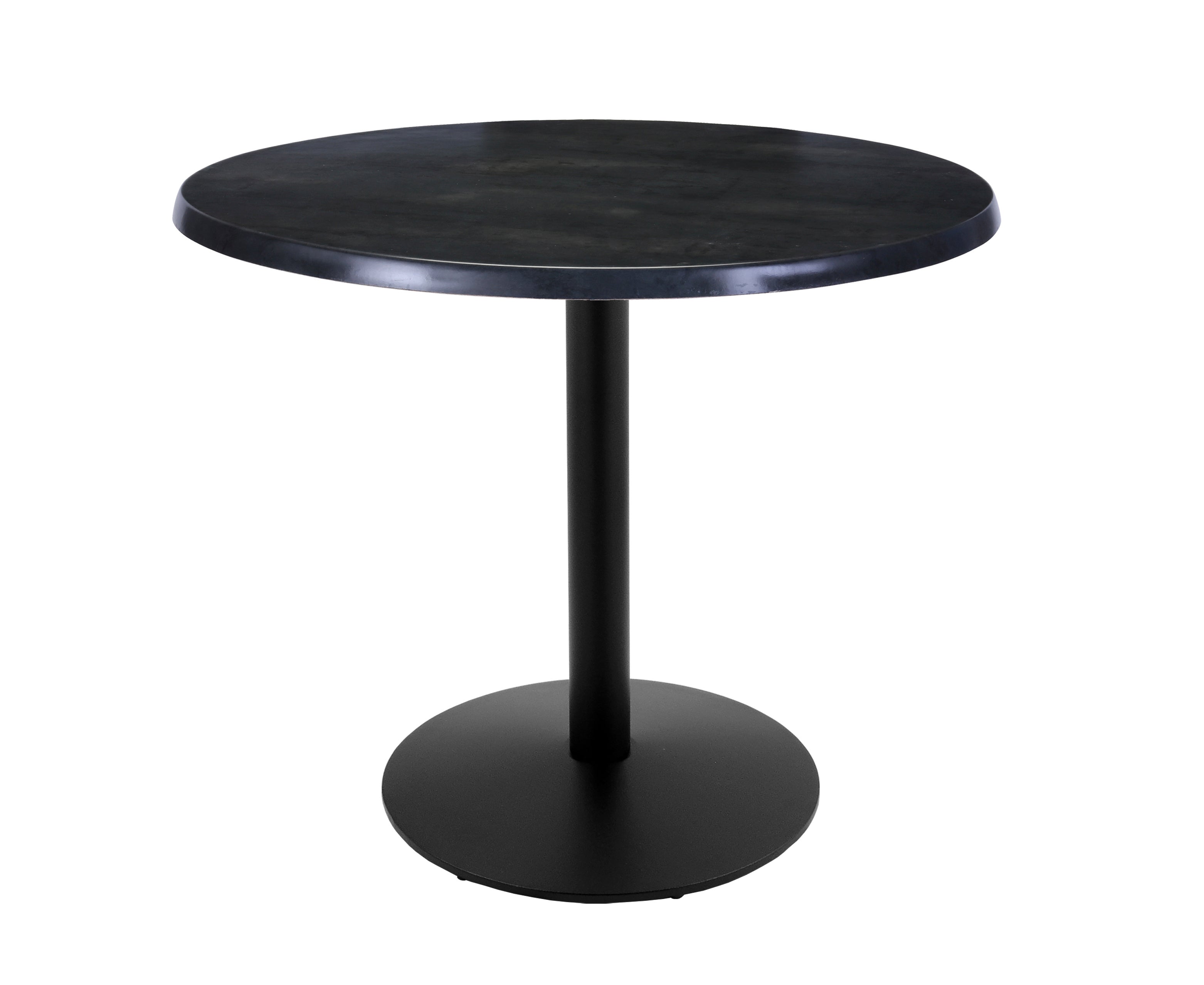 Holland Bar Stool 36-Inch Counter Height Round Patio Table - Indoor/Outdoor, Black Wrinkle Base