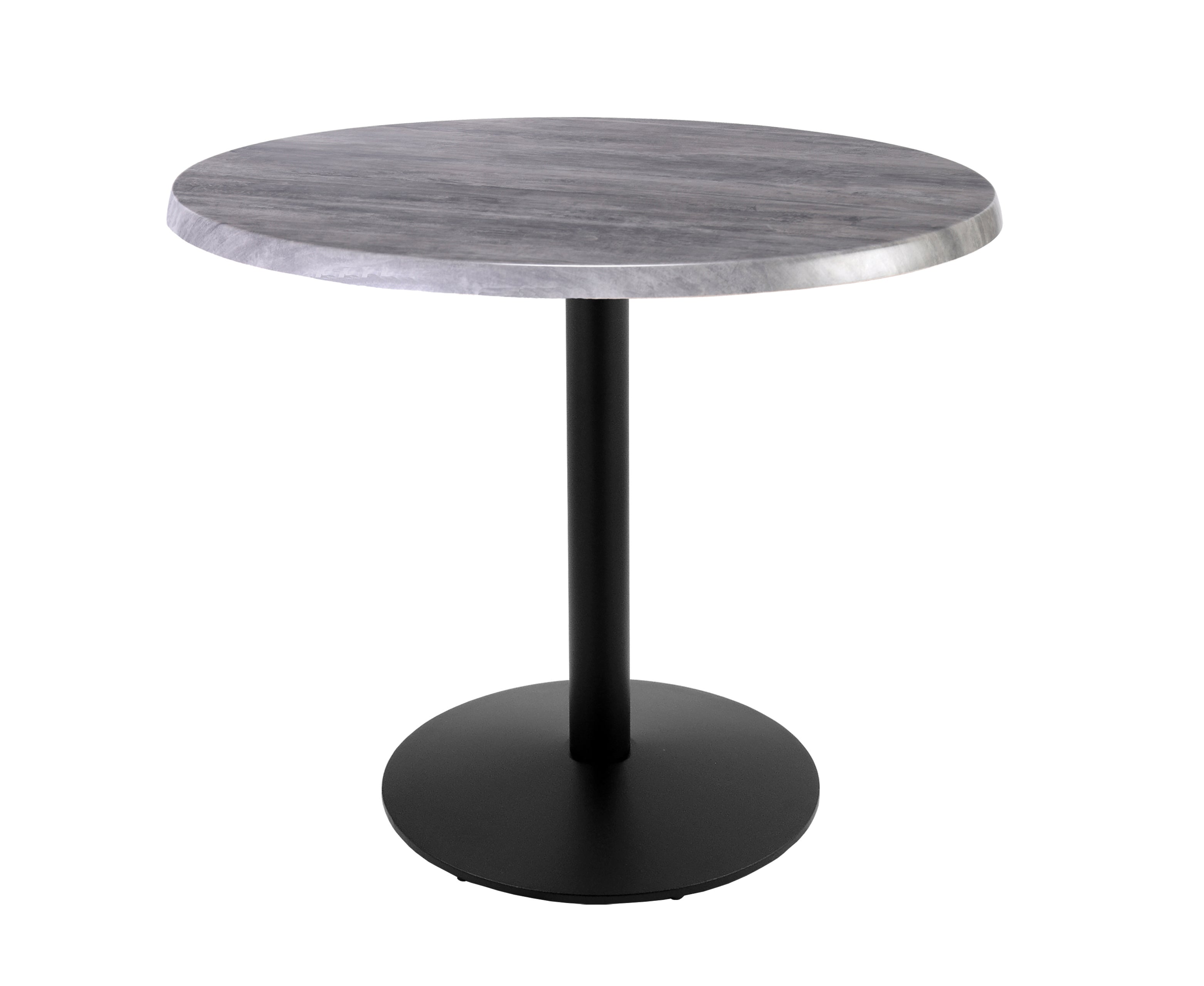 Holland Bar Stool 36-Inch Counter Height Round Patio Table - Indoor/Outdoor, Black Wrinkle Base