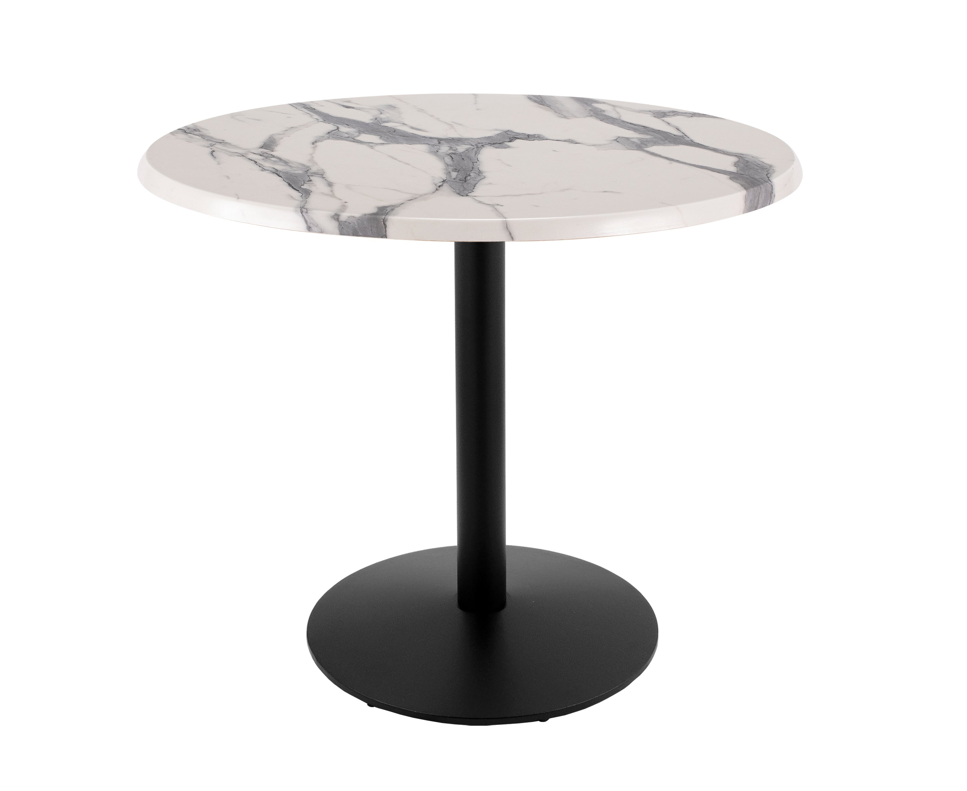 Holland Bar Stool 36-Inch Counter Height Round Patio Table - Indoor/Outdoor, Black Wrinkle Base