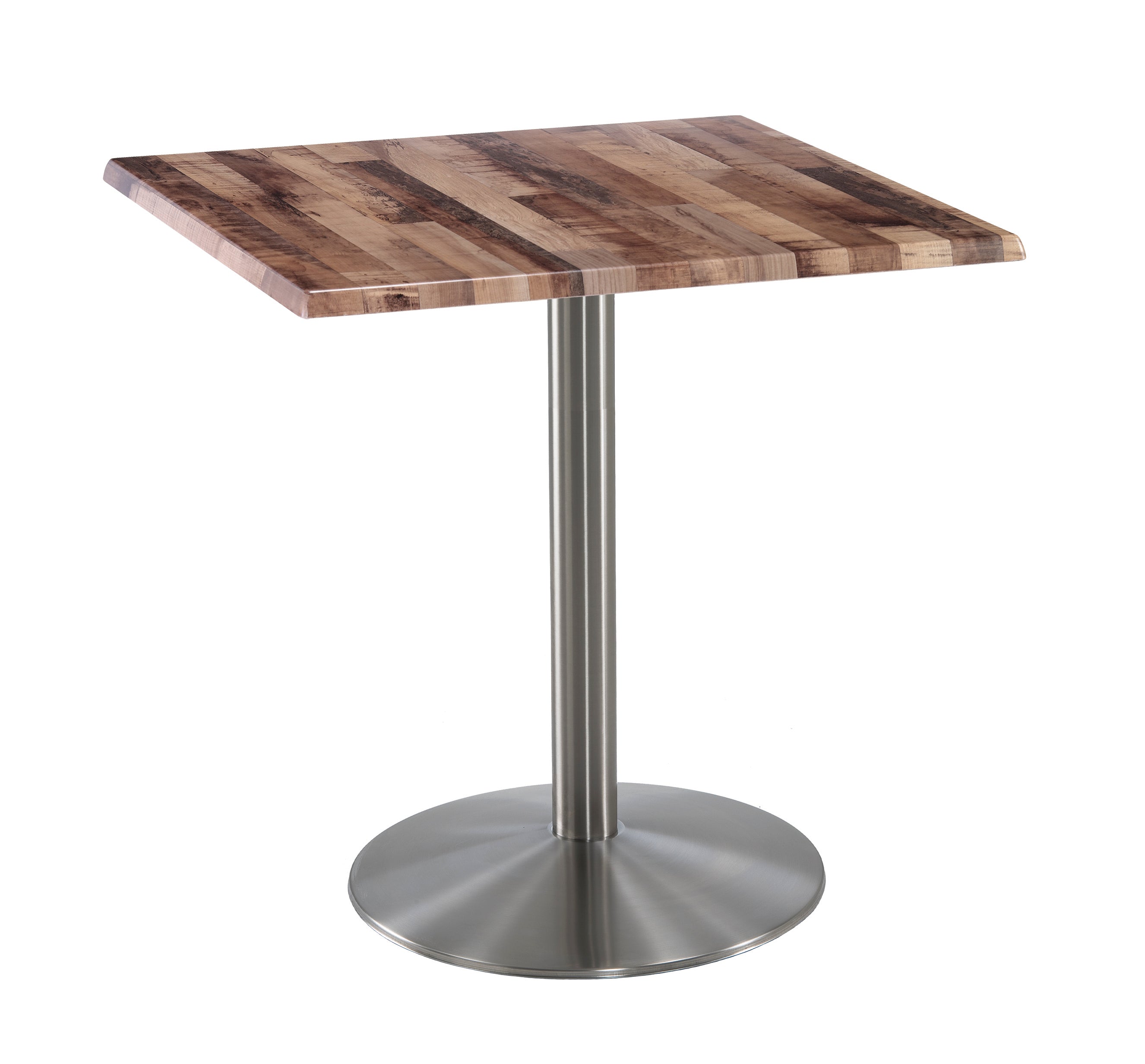 Holland Bar Stool 36-Inch Counter Height Square Patio Table - Indoor/Outdoor, Stainless Steel Base