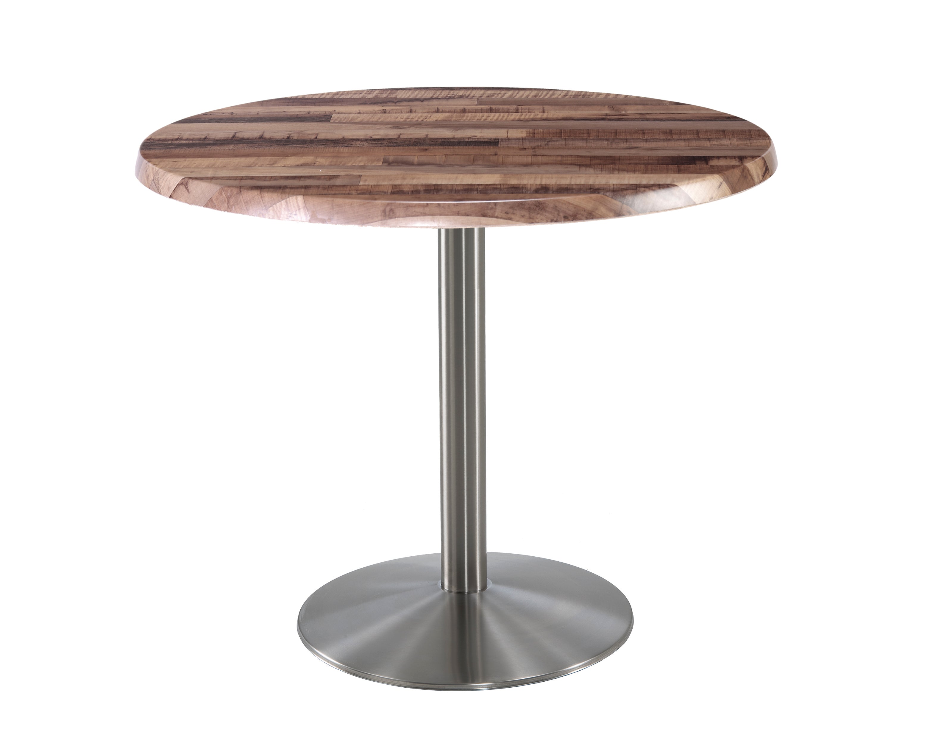 Holland Bar Stool 36-Inch Counter Height Round Patio Table - Indoor/Outdoor, Stainless Steel Base