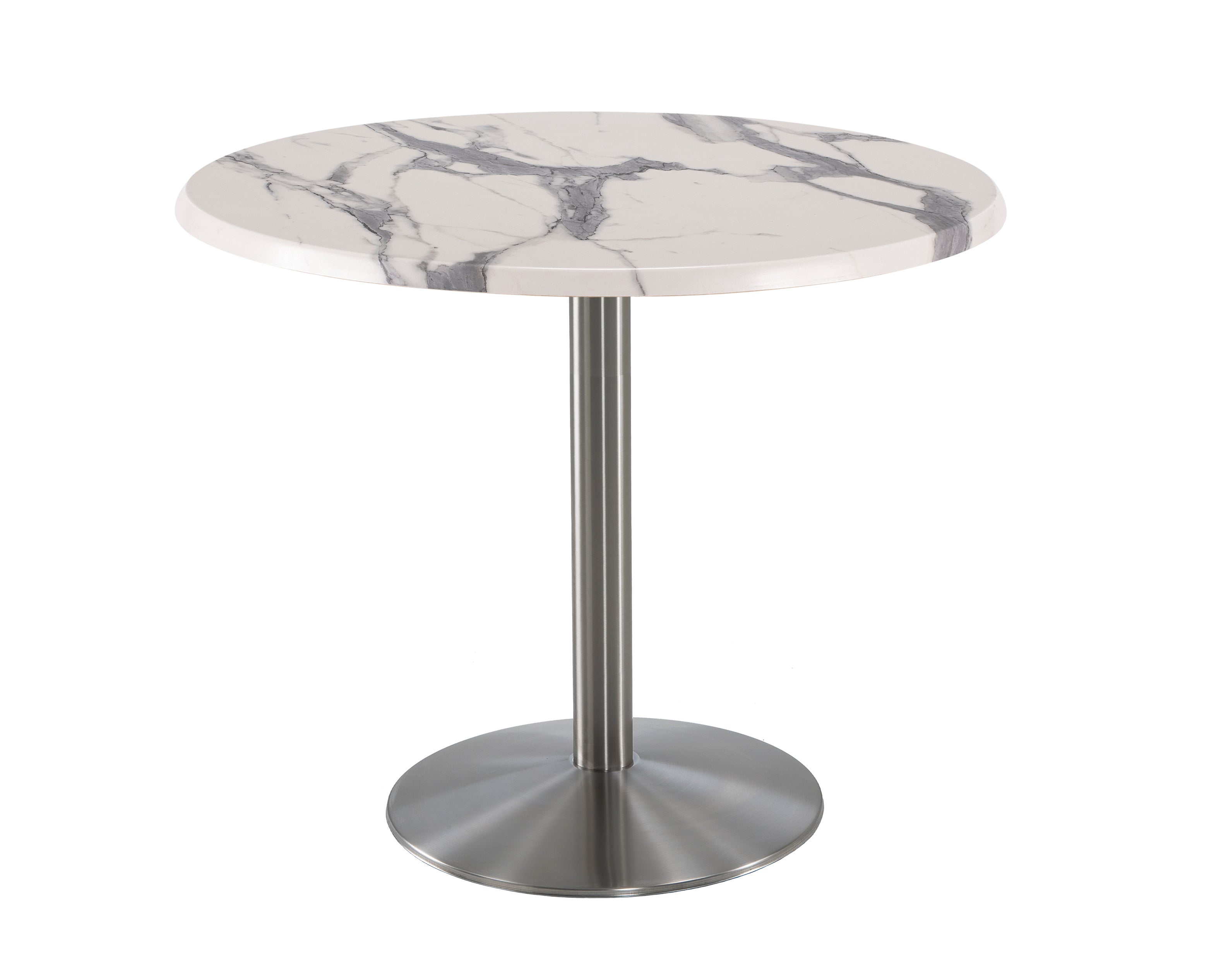 Holland Bar Stool 36-Inch Counter Height Round Patio Table - Indoor/Outdoor, Stainless Steel Base