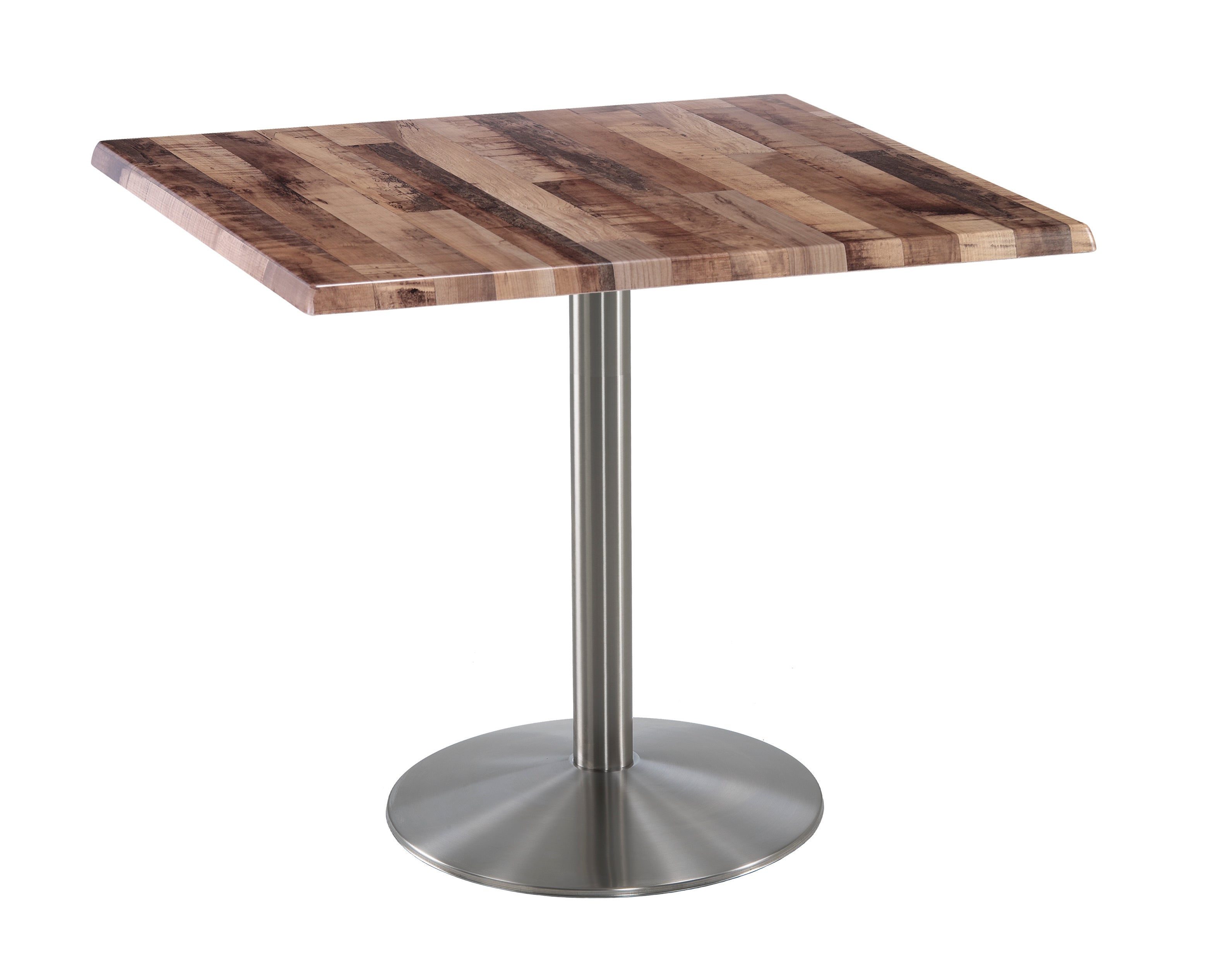 Holland Bar Stool 36-Inch Counter Height Square Patio Table - Indoor/Outdoor, Stainless Steel Base