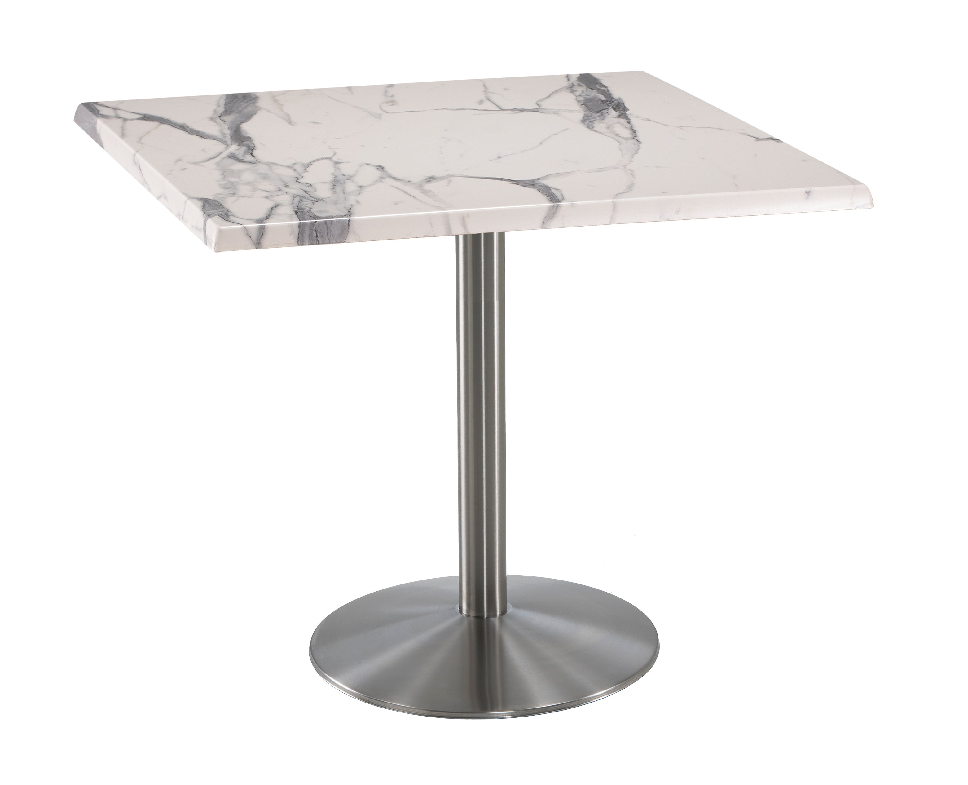 Holland Bar Stool 36-Inch Counter Height Square Patio Table - Indoor/Outdoor, Stainless Steel Base