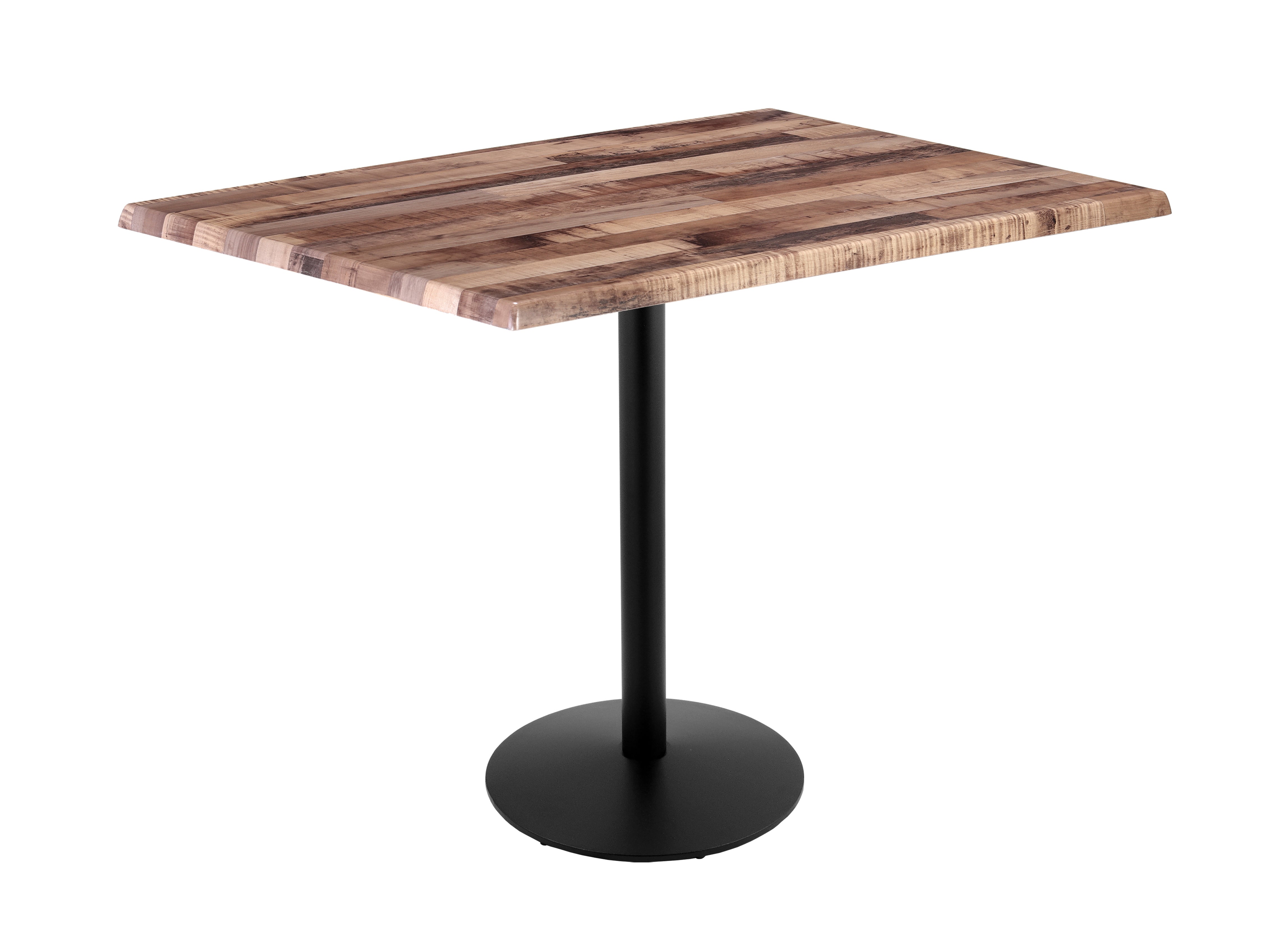 Holland Bar Stool 42-Inch Bar Height Rectangle (30" x 48") Patio Table - Indoor/Outdoor, Black Wrinkle Base
