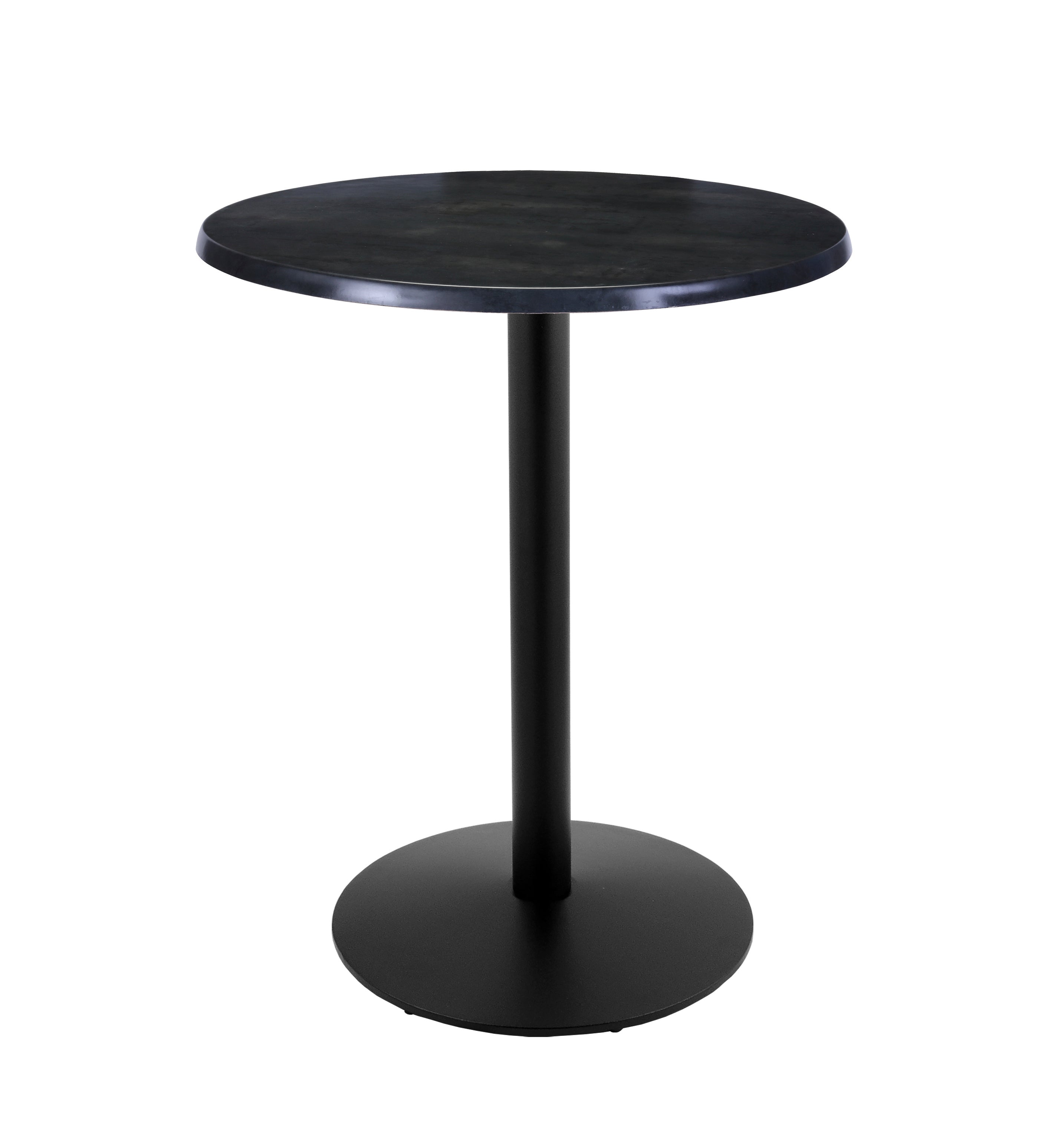 Holland Bar Stool 42-Inch Bar Height Round Patio Table - Indoor/Outdoor, Black Wrinkle Base