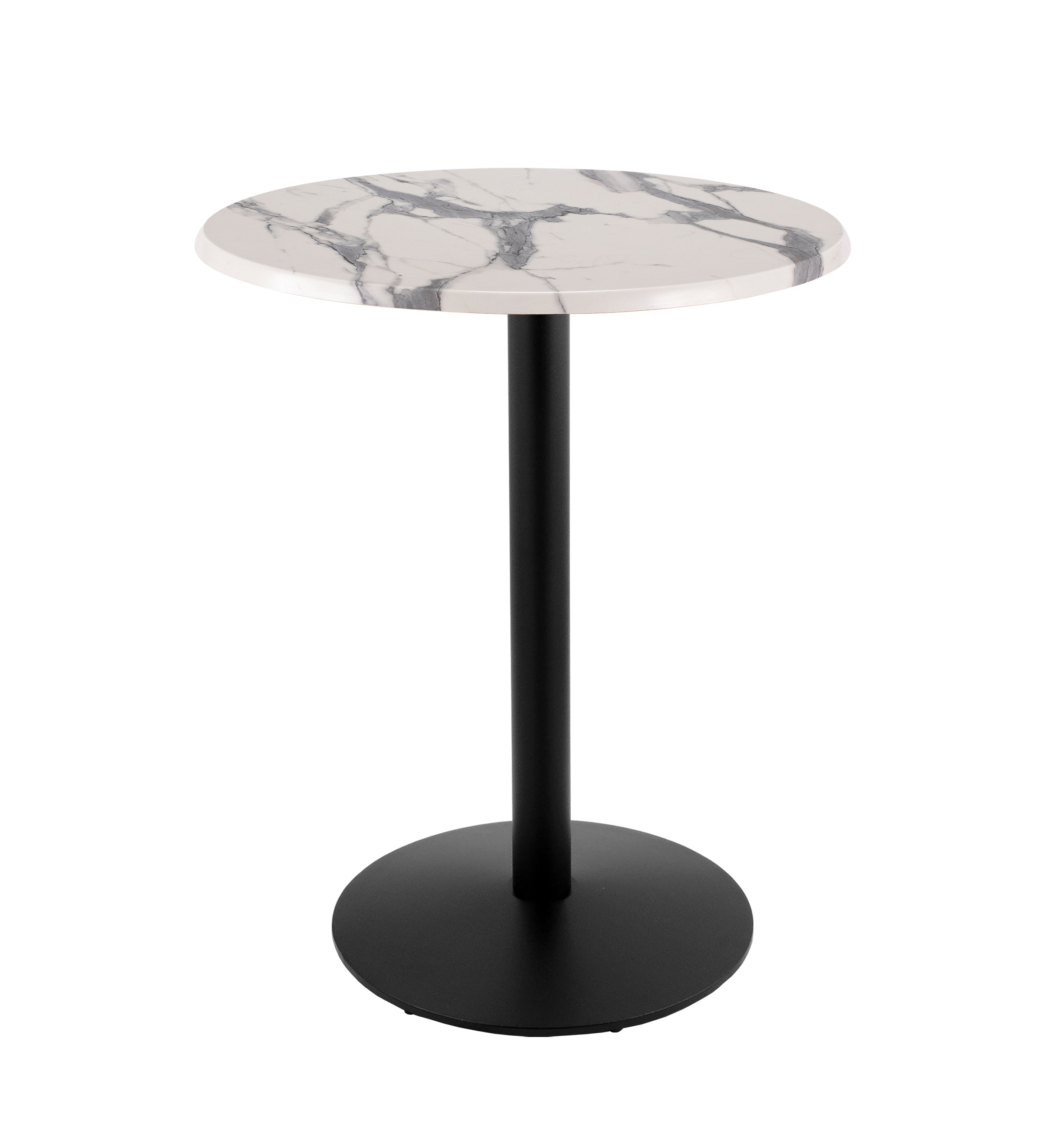 Holland Bar Stool 42-Inch Bar Height Round Patio Table - Indoor/Outdoor, Black Wrinkle Base