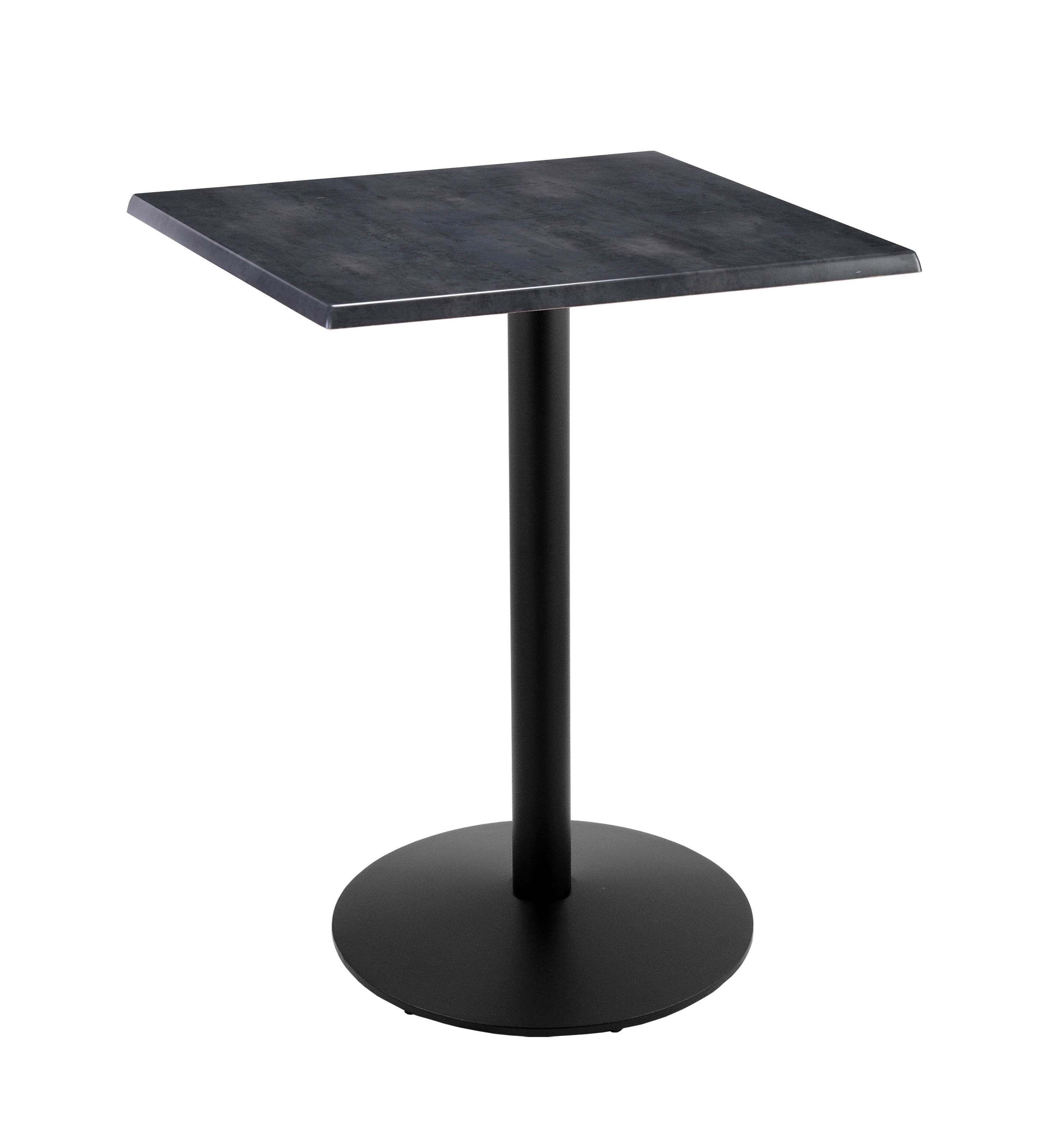 Holland Bar Stool 42-Inch Bar Height Square Patio Table - Indoor/Outdoor, Black Wrinkle Base