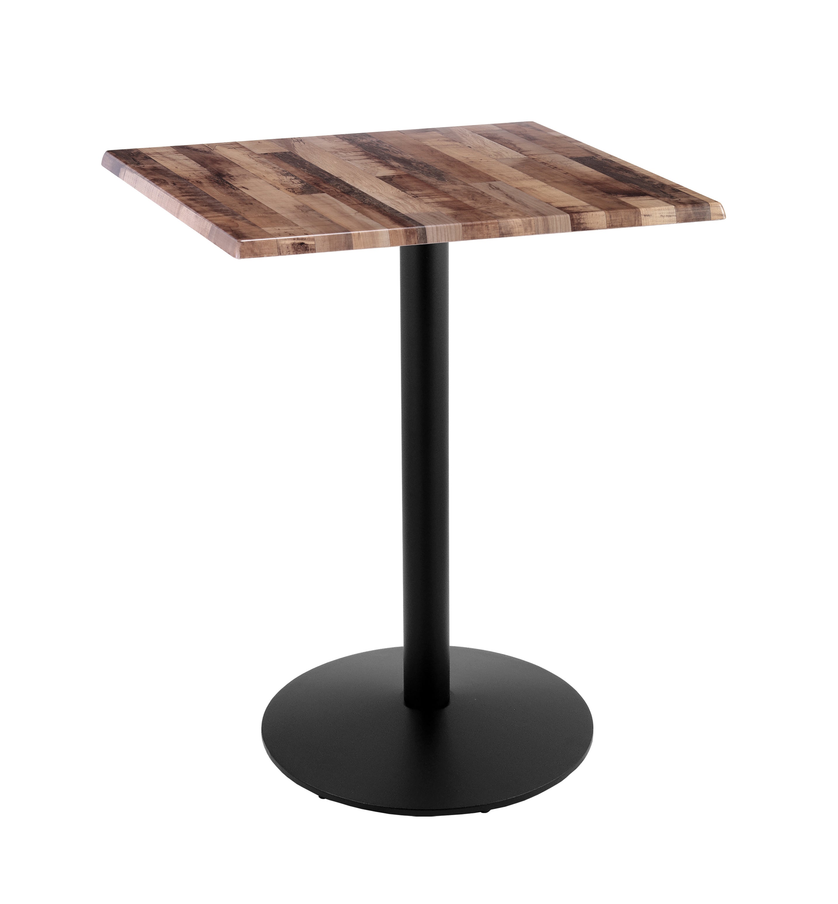 Holland Bar Stool 42-Inch Bar Height Square Patio Table - Indoor/Outdoor, Black Wrinkle Base