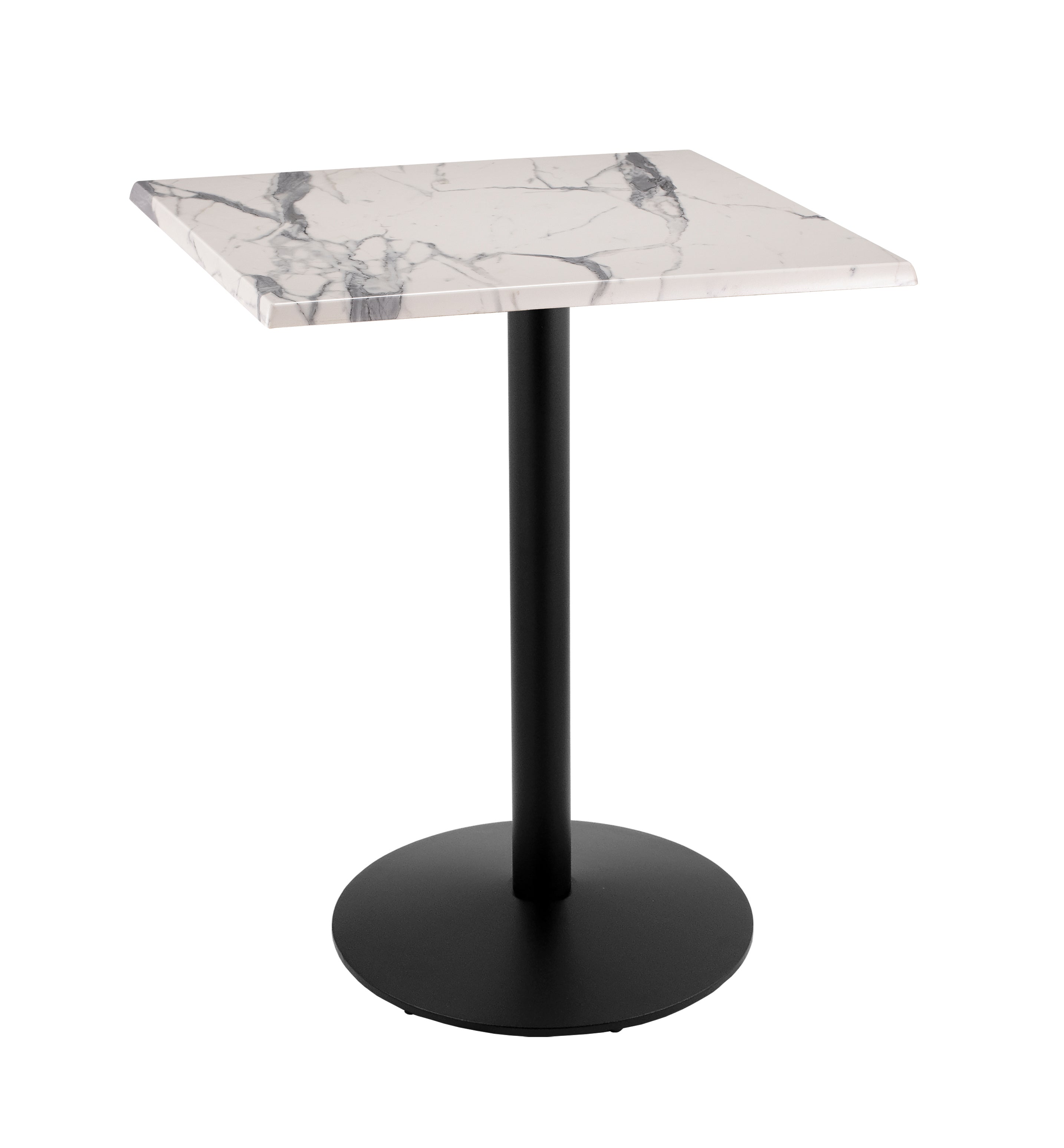 Holland Bar Stool 42-Inch Bar Height Square Patio Table - Indoor/Outdoor, Black Wrinkle Base