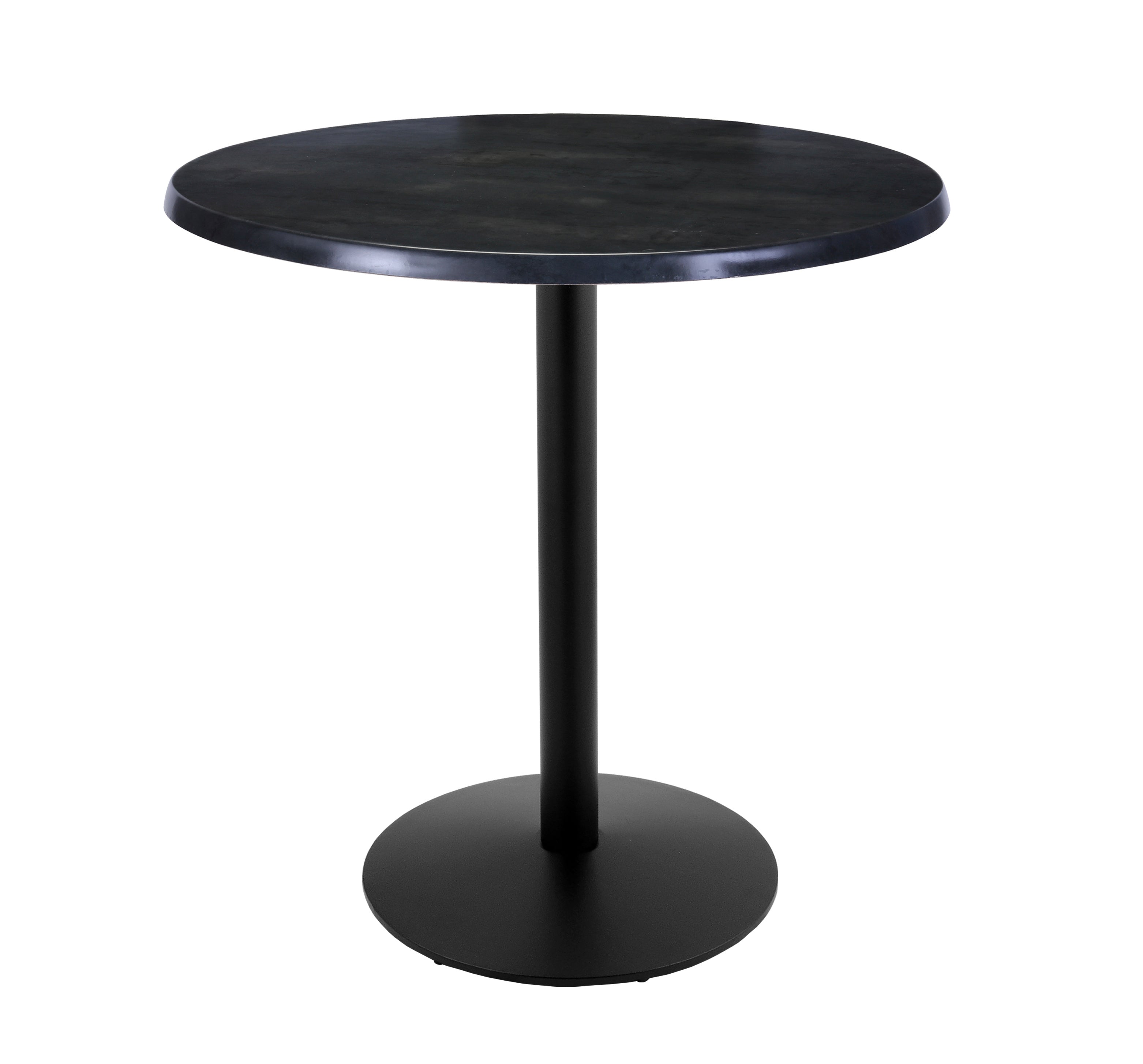 Holland Bar Stool 42-Inch Bar Height Round Patio Table - Indoor/Outdoor, Black Wrinkle Base