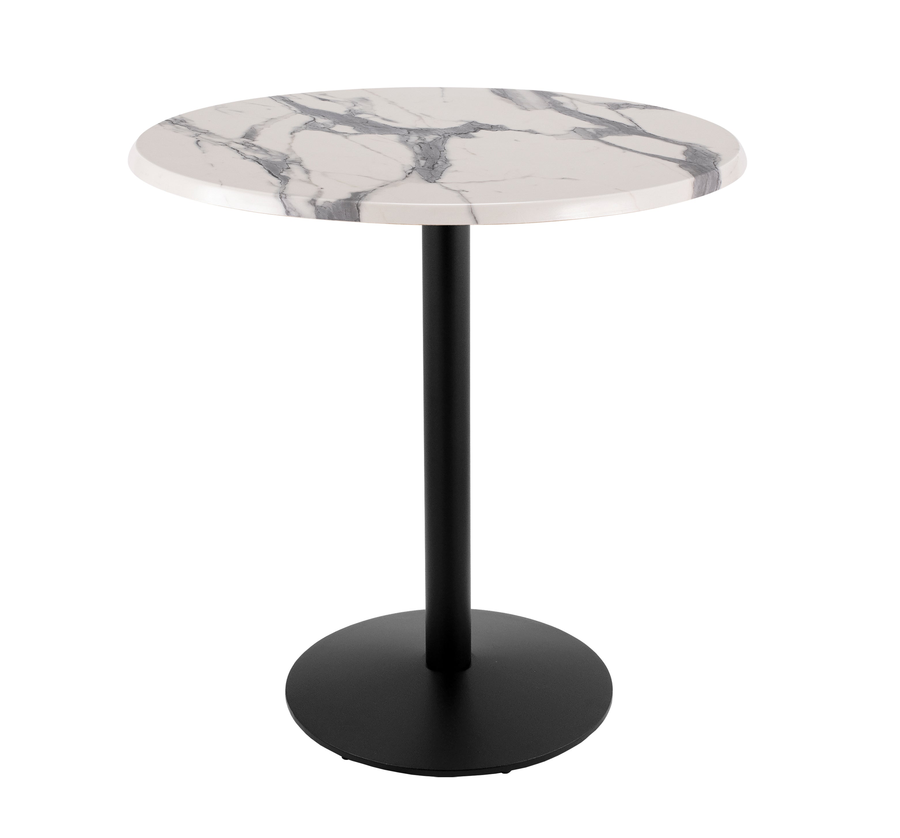 Holland Bar Stool 42-Inch Bar Height Round Patio Table - Indoor/Outdoor, Black Wrinkle Base
