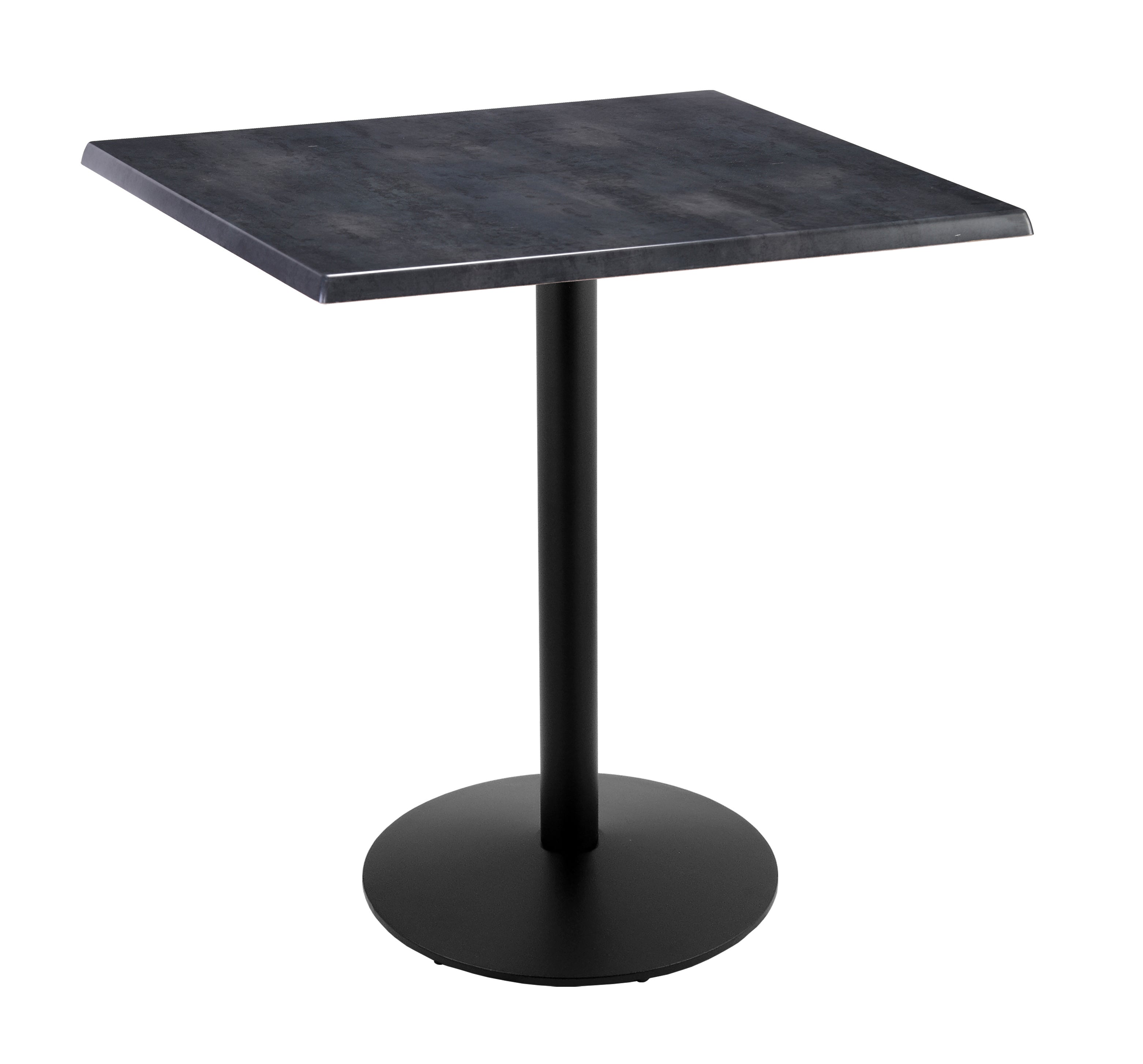 Holland Bar Stool 42-Inch Bar Height Square Patio Table - Indoor/Outdoor, Black Wrinkle Base