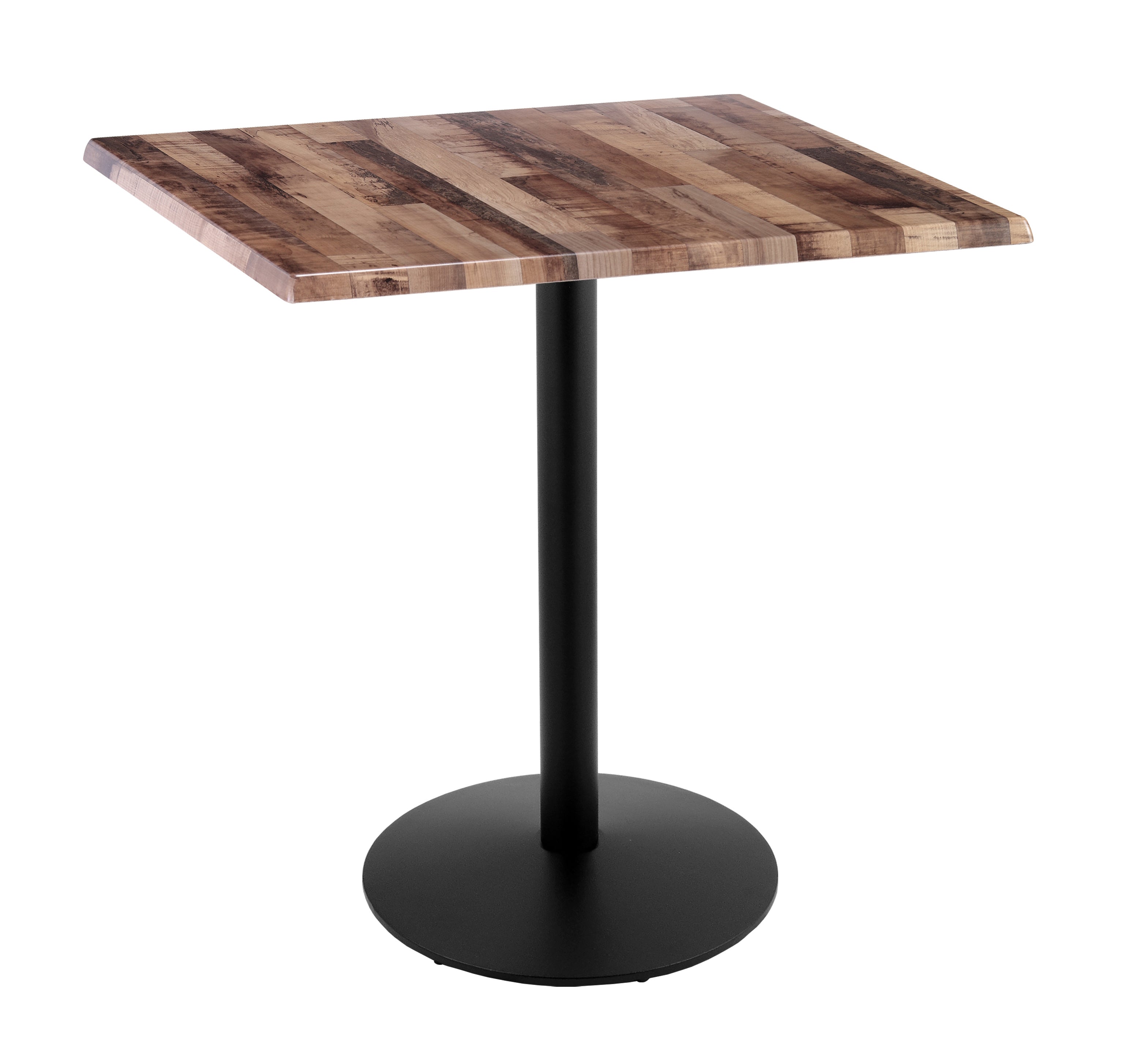 Holland Bar Stool 42-Inch Bar Height Square Patio Table - Indoor/Outdoor, Black Wrinkle Base