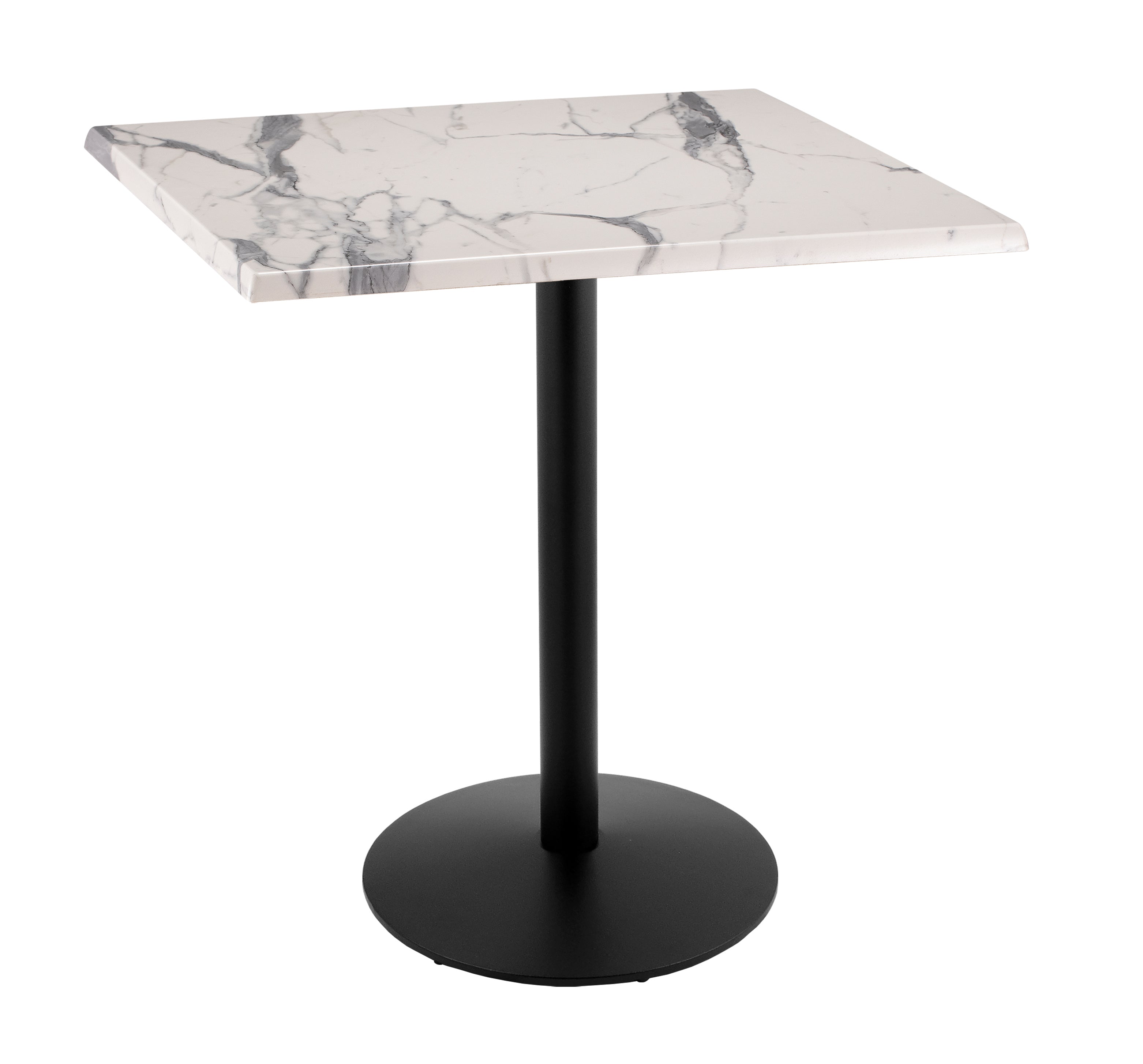 Holland Bar Stool 42-Inch Bar Height Square Patio Table - Indoor/Outdoor, Black Wrinkle Base
