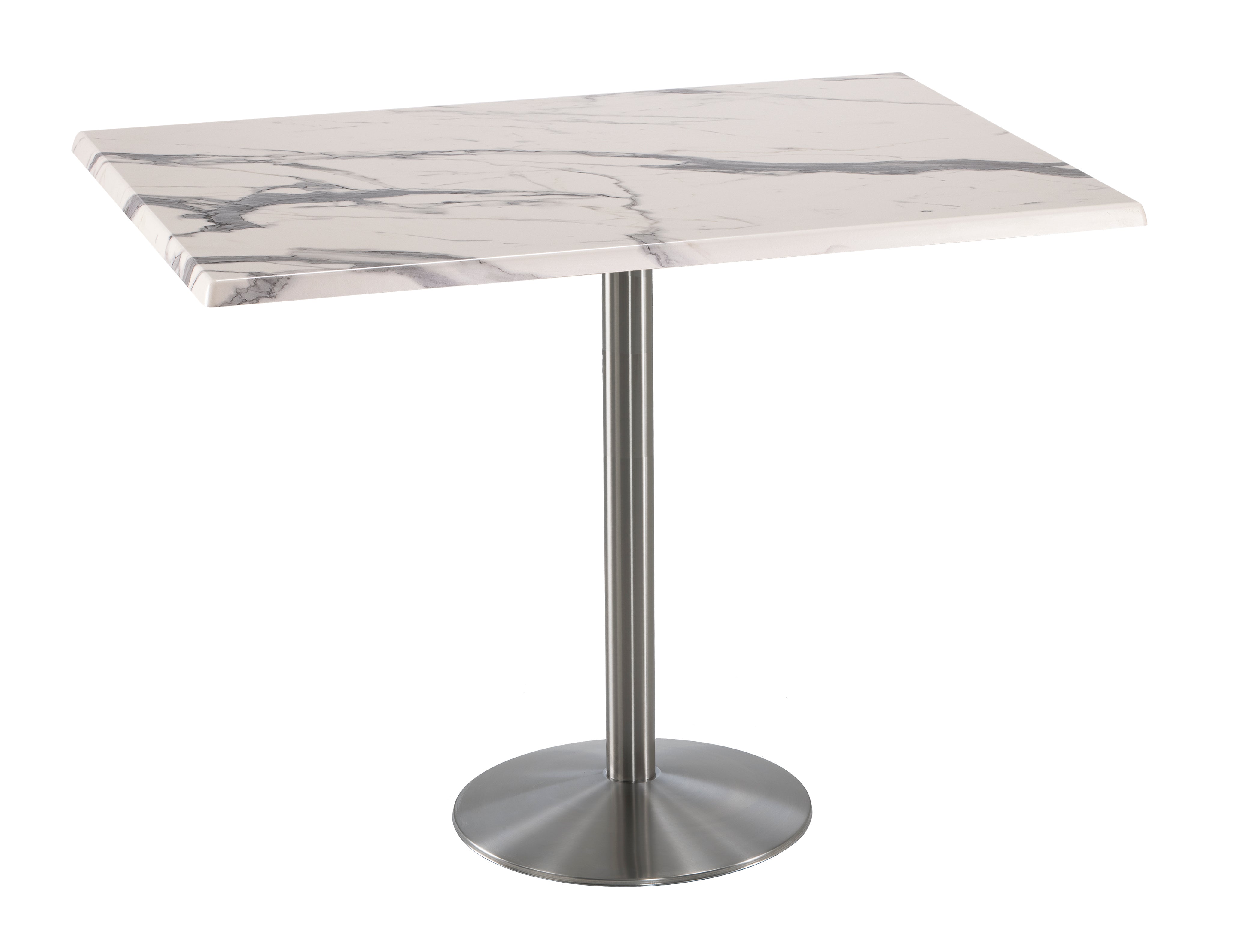 Holland Bar Stool 42-Inch Bar Height Rectangle (30" x 48") Patio Table - Indoor/Outdoor, Stainless Steel Base