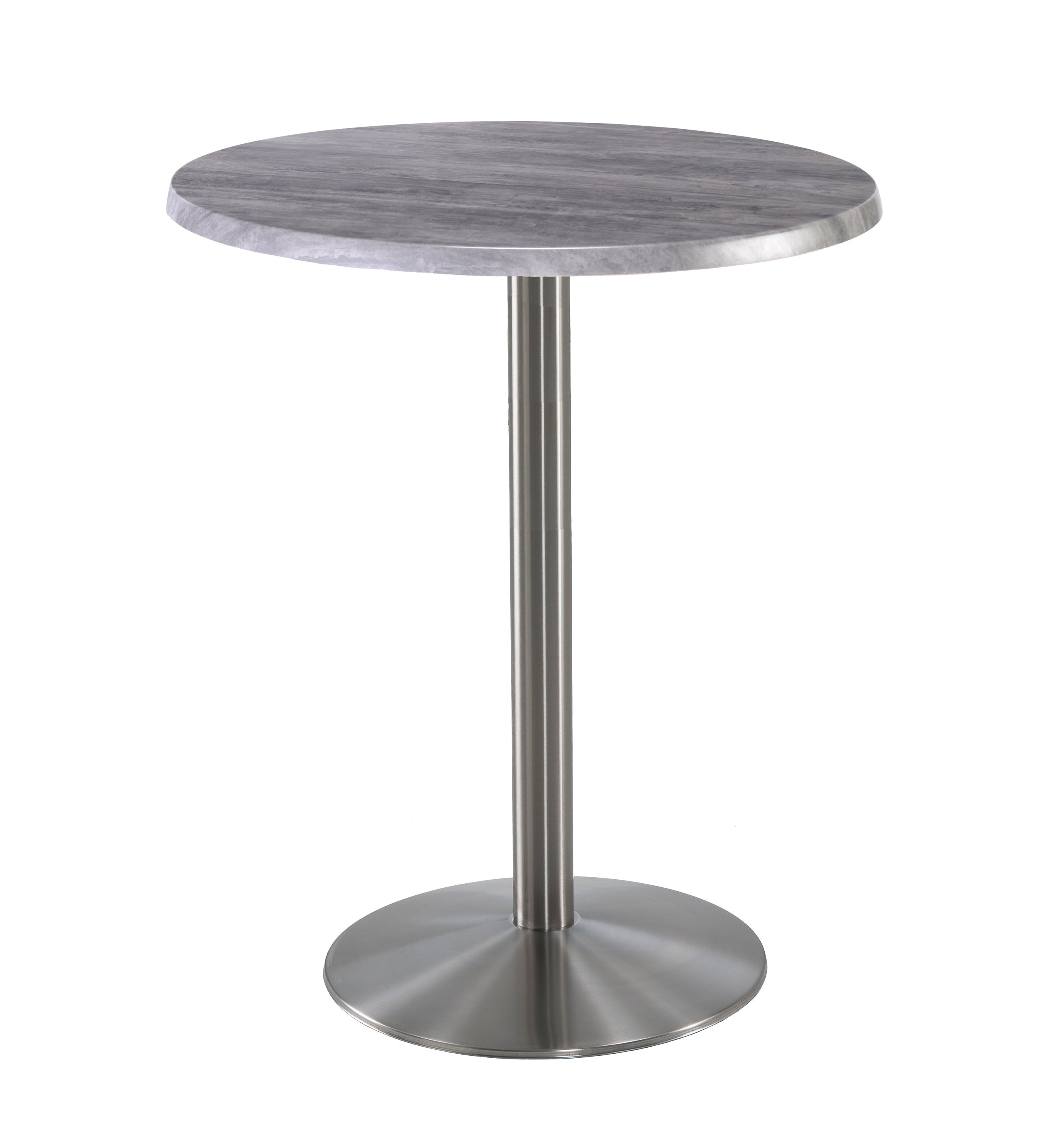 Holland Bar Stool 42-Inch Bar Height Round Patio Table - Indoor/Outdoor, Stainless Steel Base