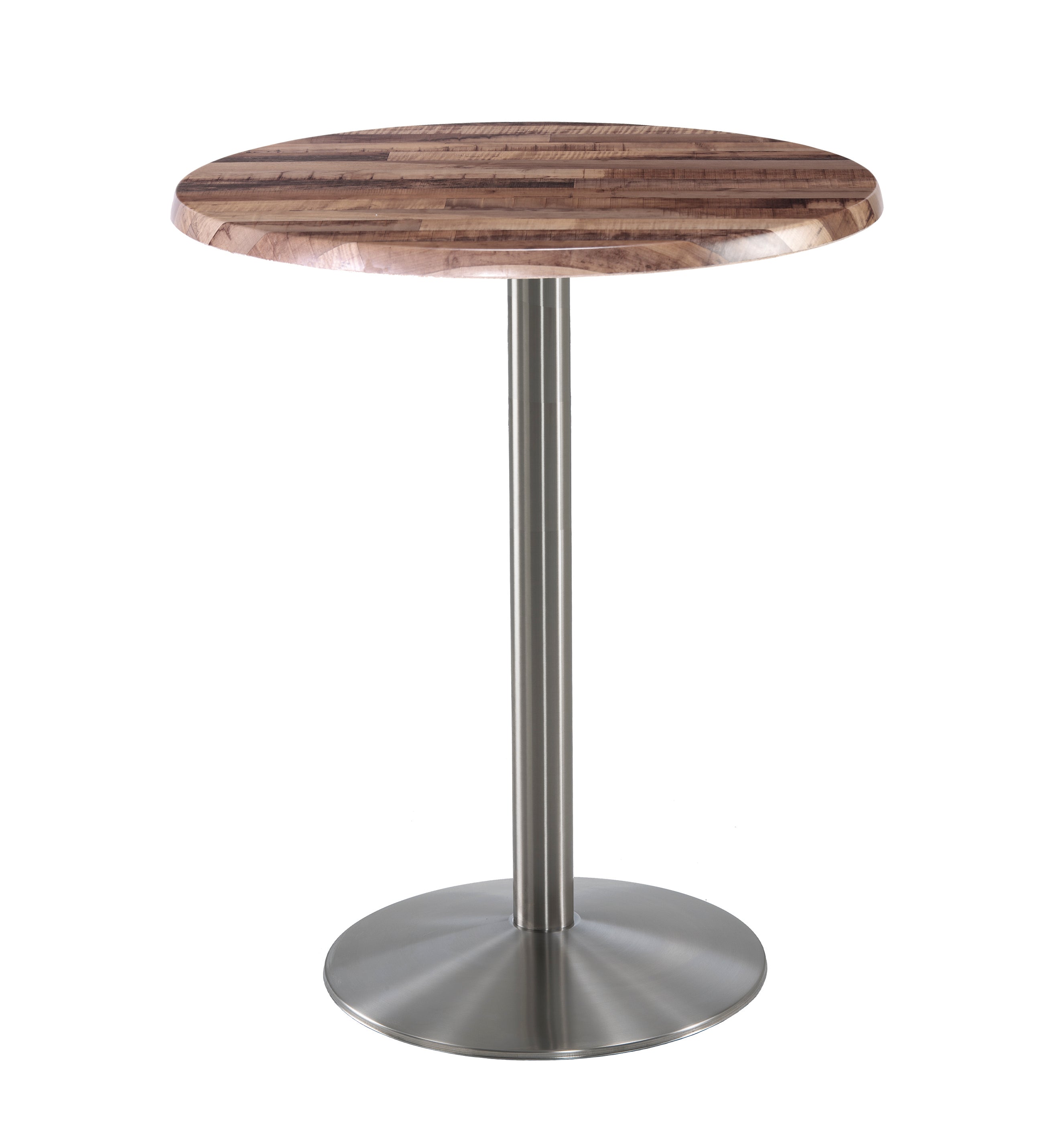 Holland Bar Stool 42-Inch Bar Height Round Patio Table - Indoor/Outdoor, Stainless Steel Base