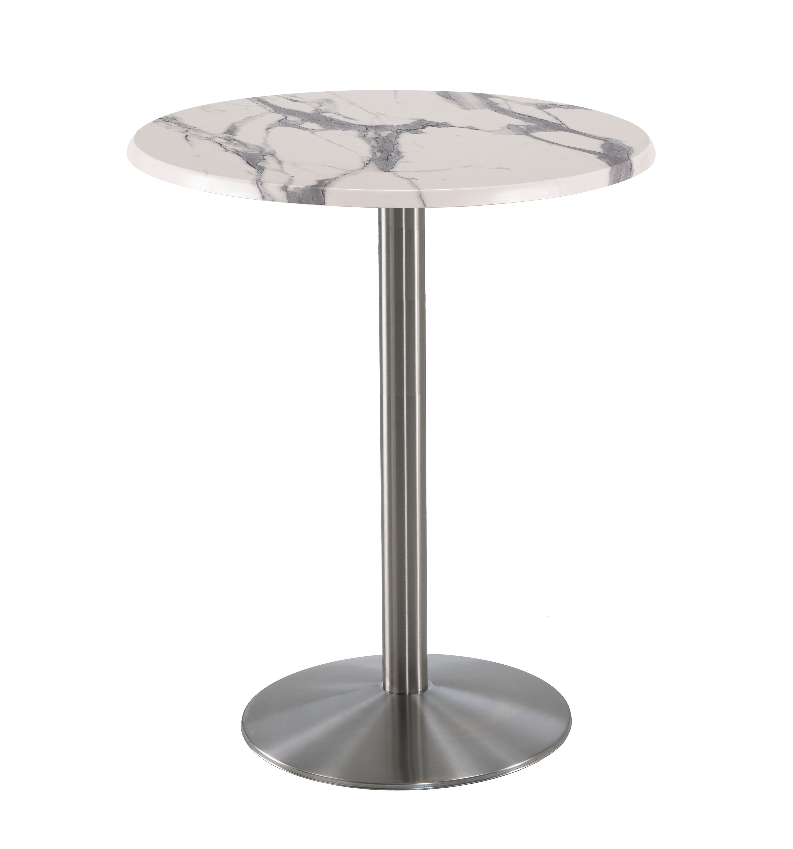 Holland Bar Stool 42-Inch Bar Height Round Patio Table - Indoor/Outdoor, Stainless Steel Base