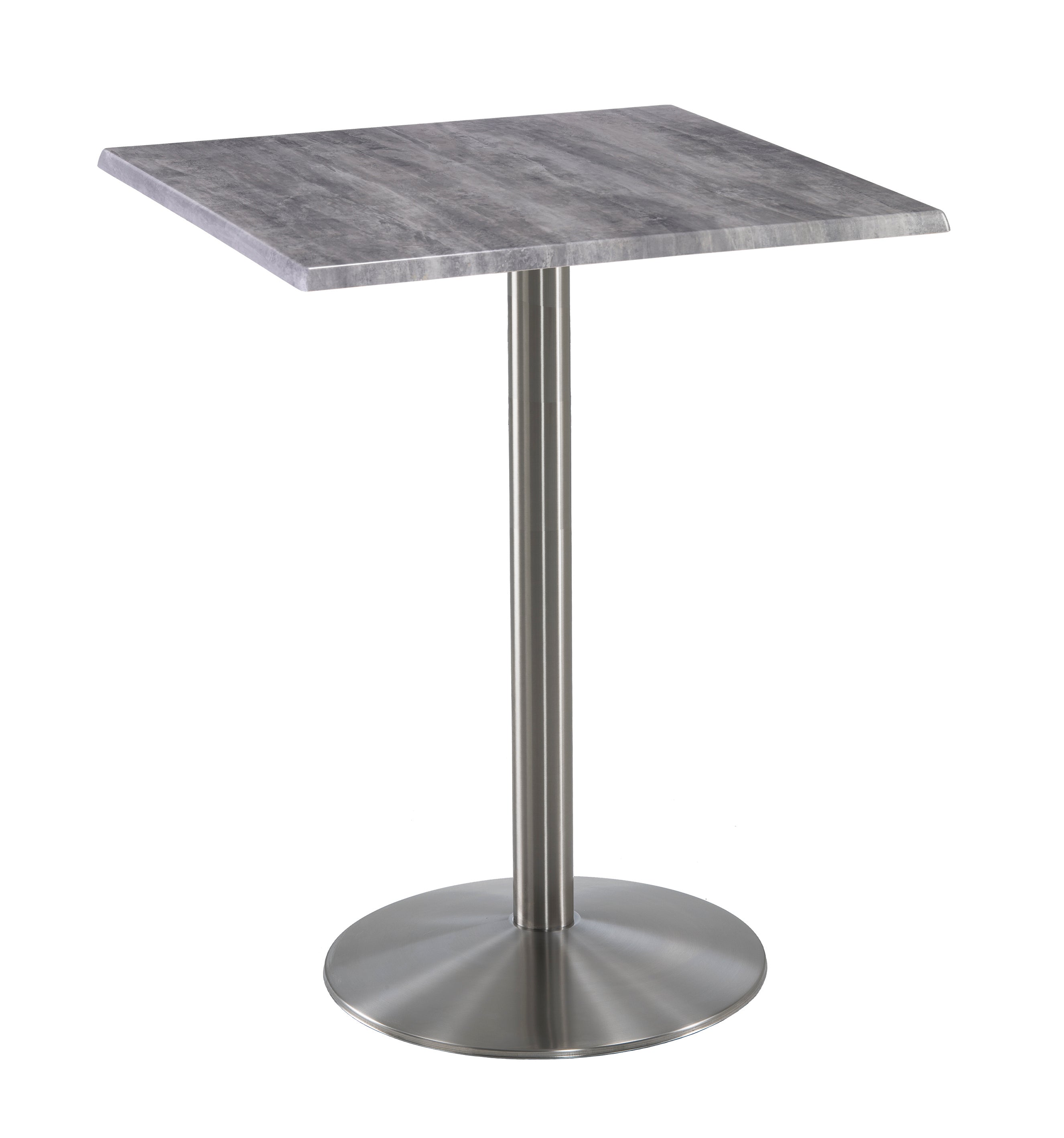 Holland Bar Stool 42-Inch Bar Height Square Patio Table - Indoor/Outdoor, Stainless Steel Base