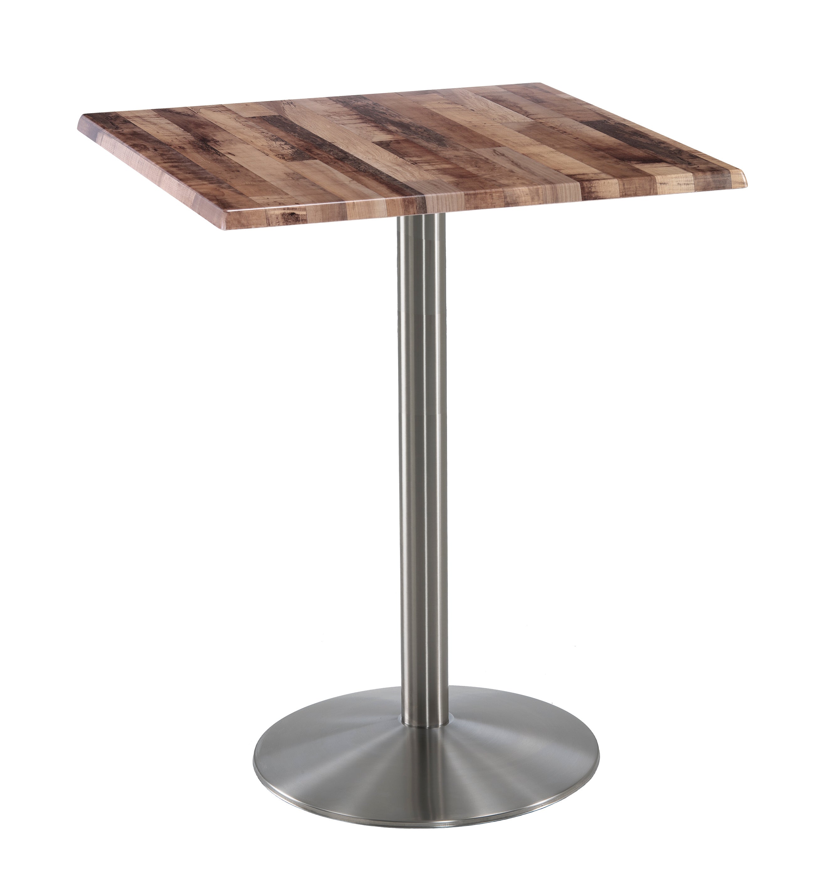 Holland Bar Stool 42-Inch Bar Height Square Patio Table - Indoor/Outdoor, Stainless Steel Base
