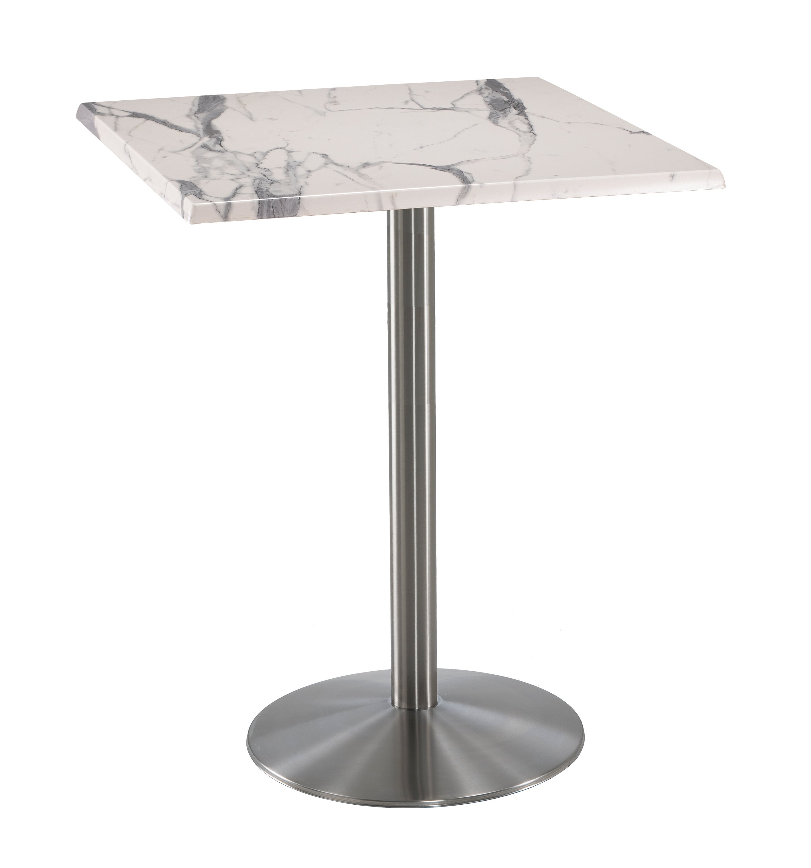 Holland Bar Stool 42-Inch Bar Height Square Patio Table - Indoor/Outdoor, Stainless Steel Base