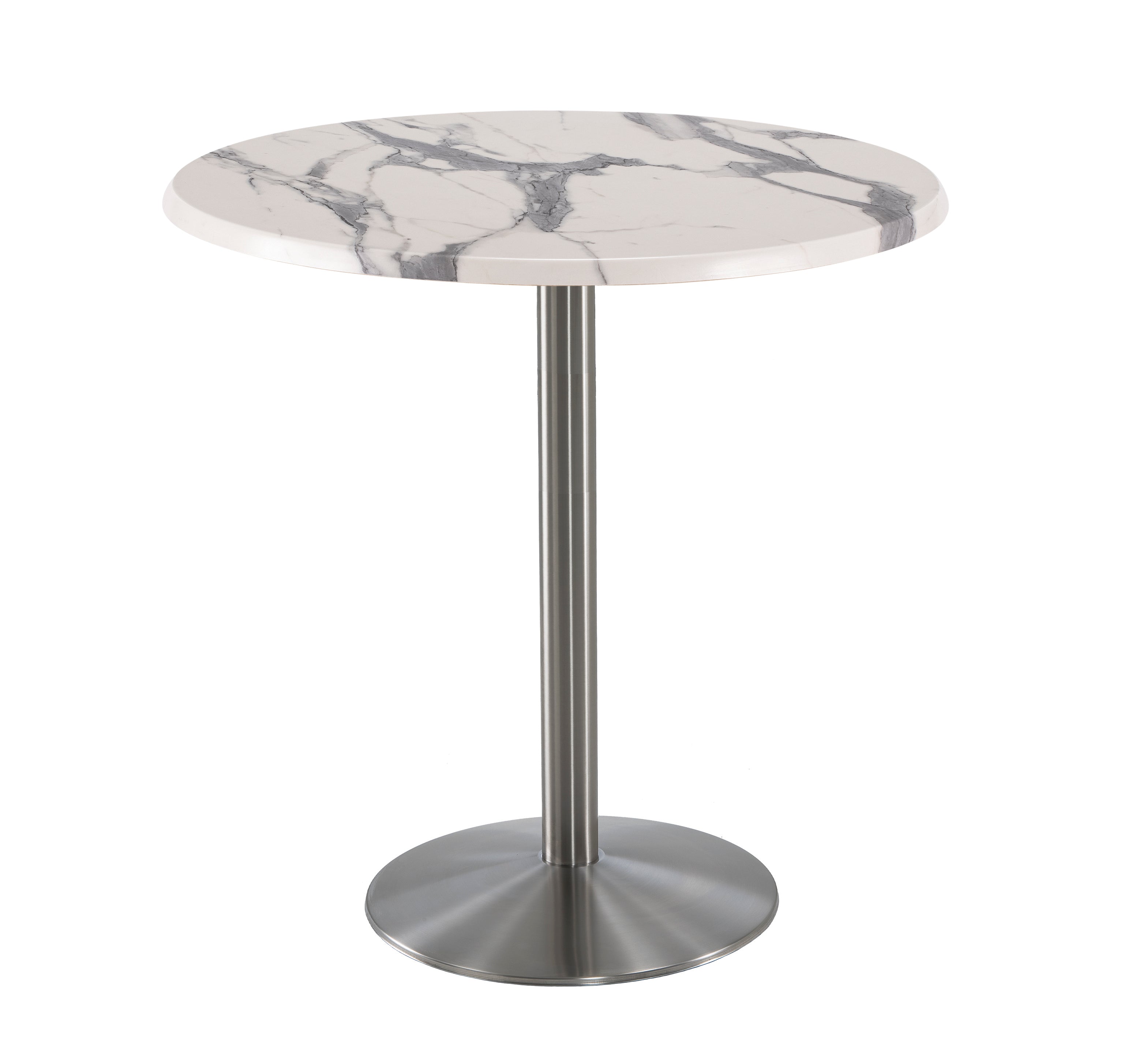 Holland Bar Stool 42-Inch Bar Height Round Patio Table - Indoor/Outdoor, Stainless Steel Base