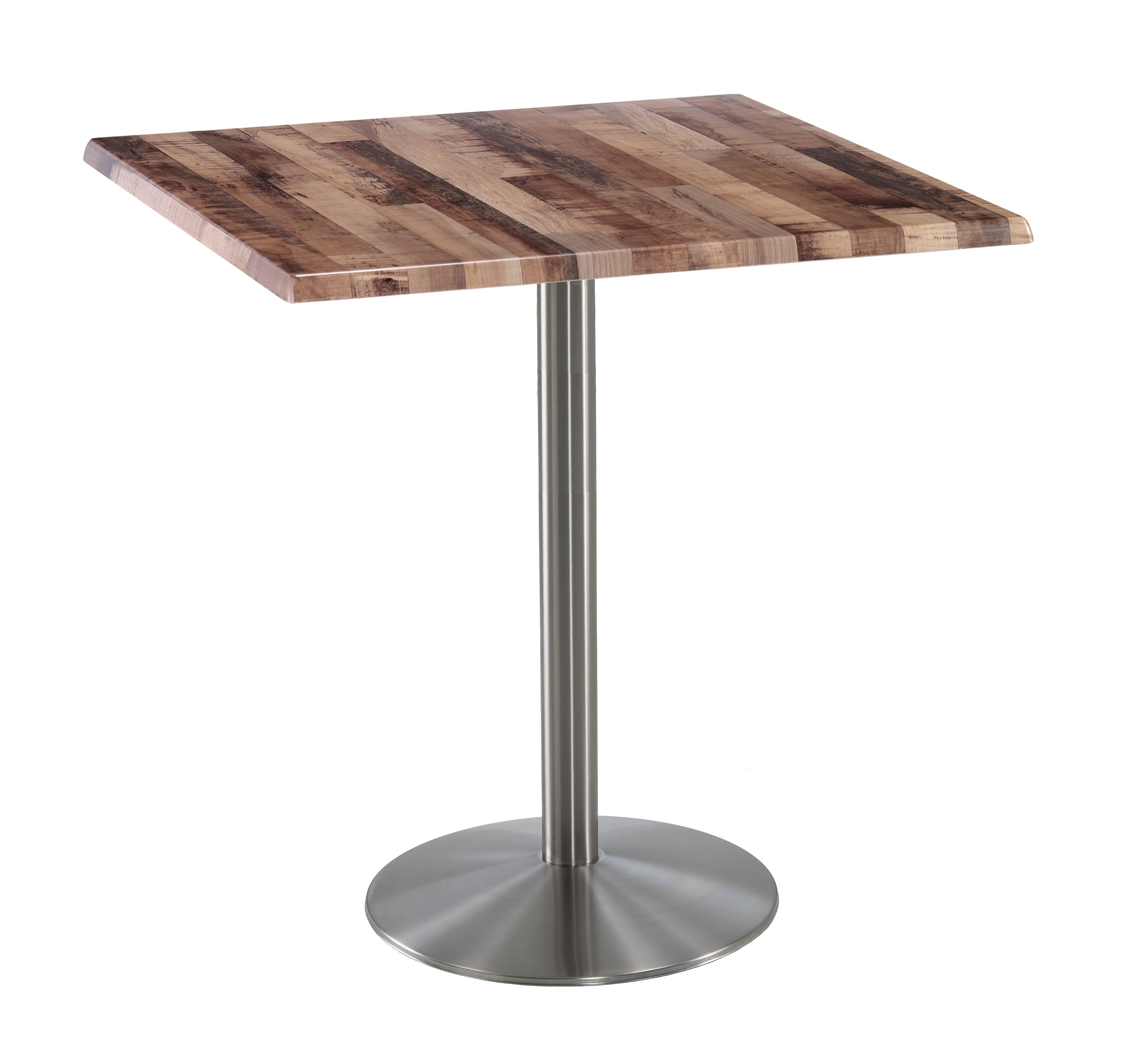 Holland Bar Stool 42-Inch Bar Height Square Patio Table - Indoor/Outdoor, Stainless Steel Base