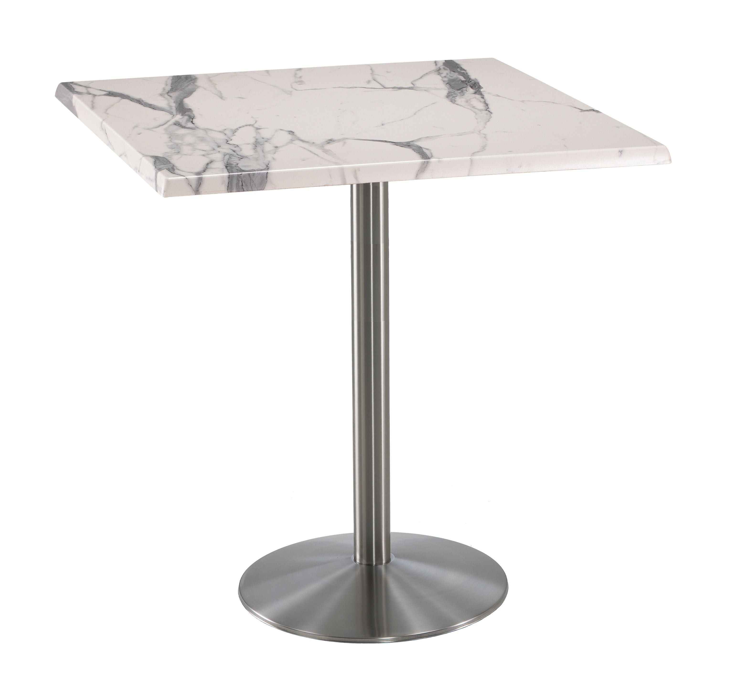 Holland Bar Stool 42-Inch Bar Height Square Patio Table - Indoor/Outdoor, Stainless Steel Base
