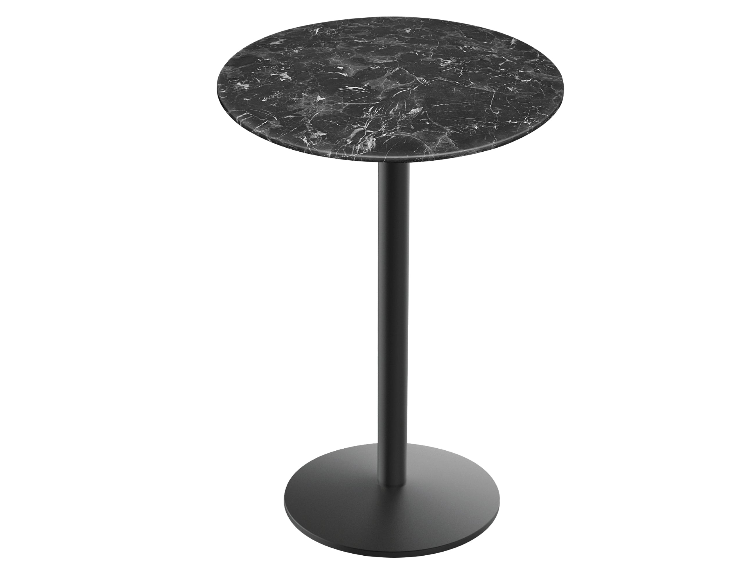 Holland Bar Stool 36-Inch Counter Height Round Patio Table - Indoor/Outdoor, Black Wrinkle Base