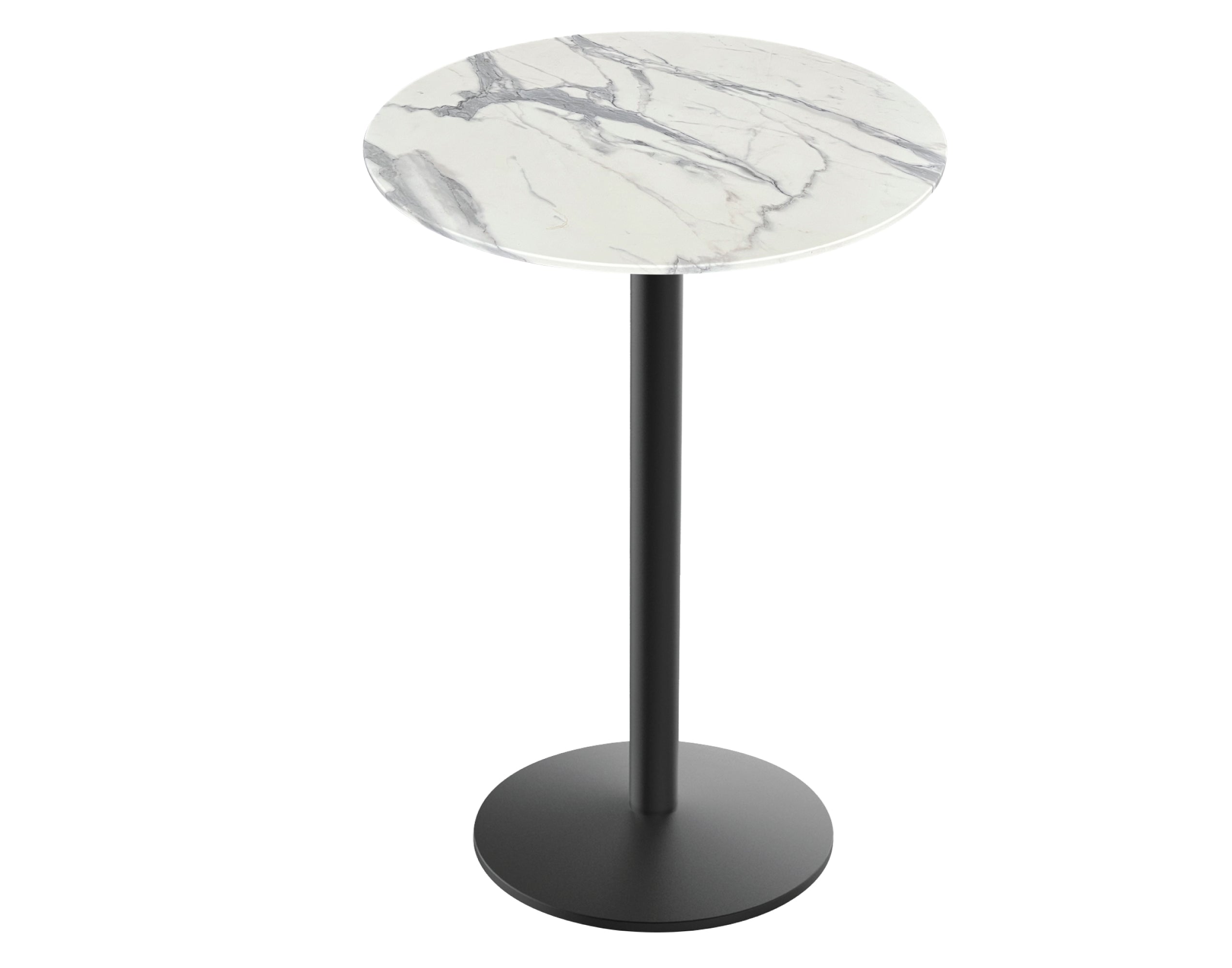 Holland Bar Stool 36-Inch Counter Height Round Patio Table - Indoor/Outdoor, Black Wrinkle Base