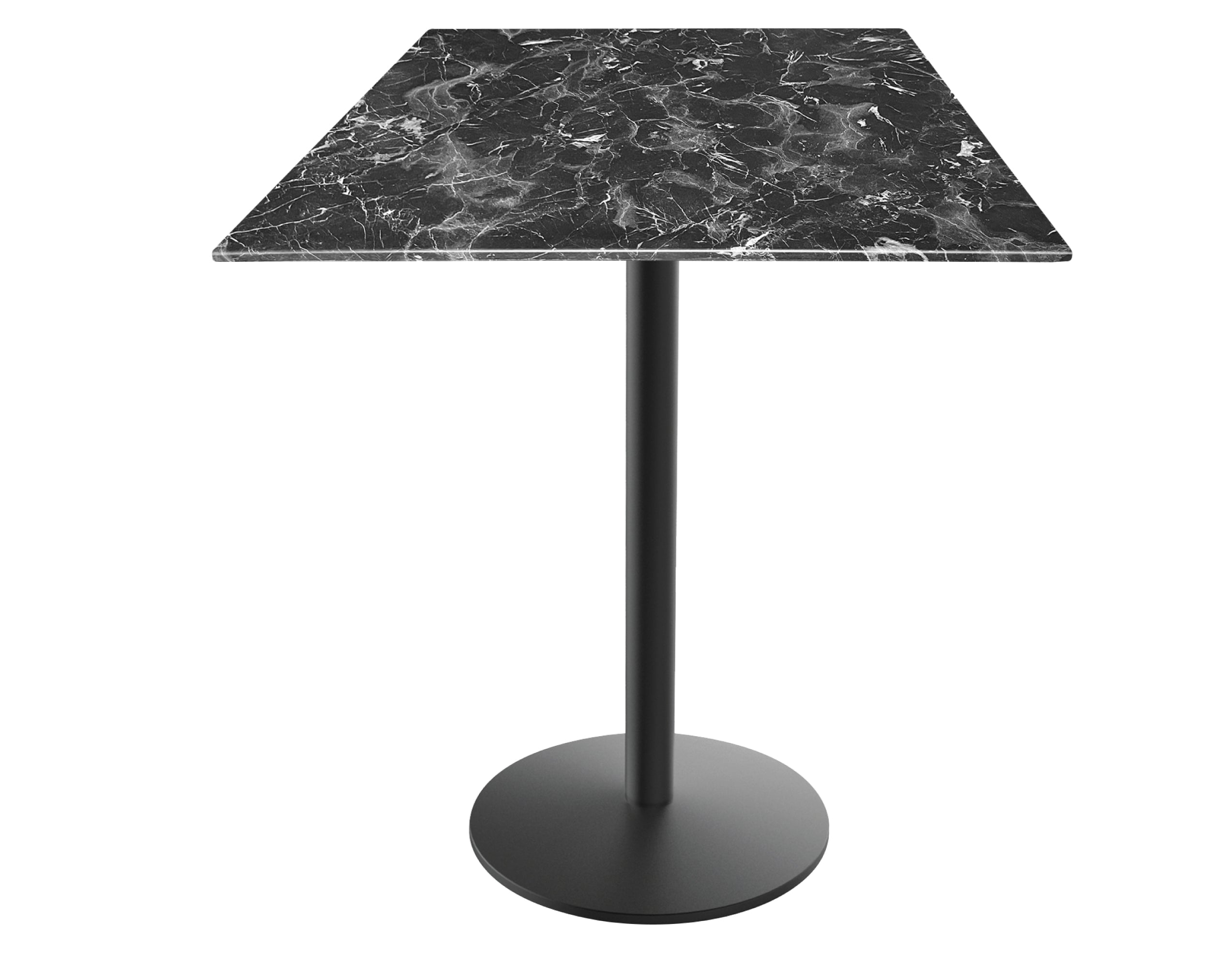 Holland Bar Stool 36-Inch Counter Height Square Patio Table - Indoor/Outdoor, Black Wrinkle Base