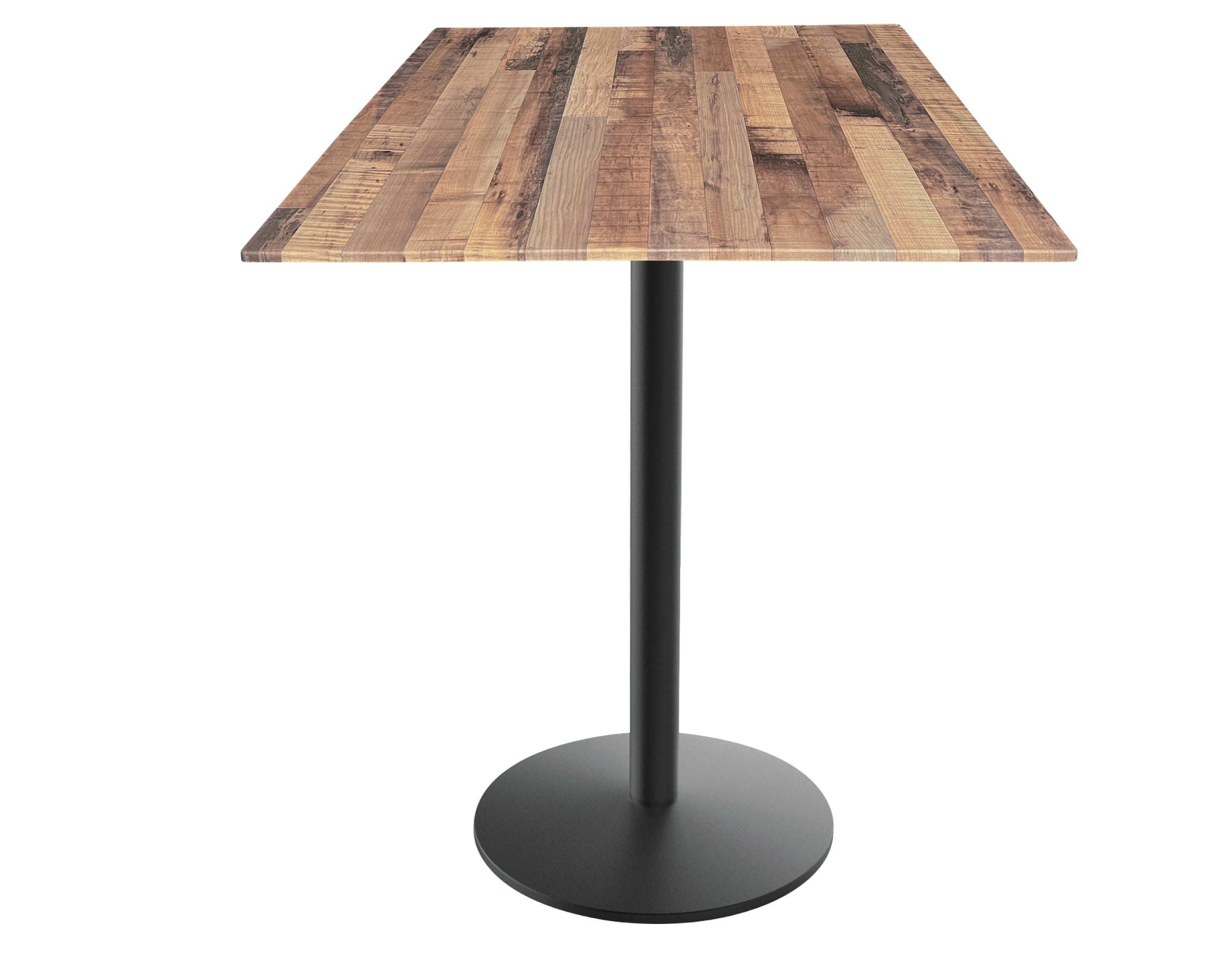 Holland Bar Stool 36-Inch Counter Height Square Patio Table - Indoor/Outdoor, Black Wrinkle Base