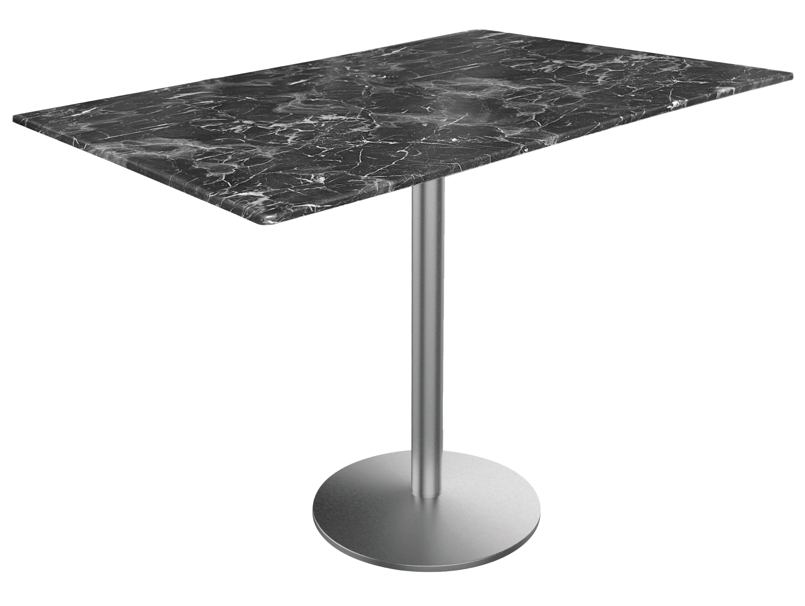 Holland Bar Stool 30-Inch Dining Height Rectangle (32" x 48") Patio Table - Indoor/Outdoor, Stainless Steel Base
