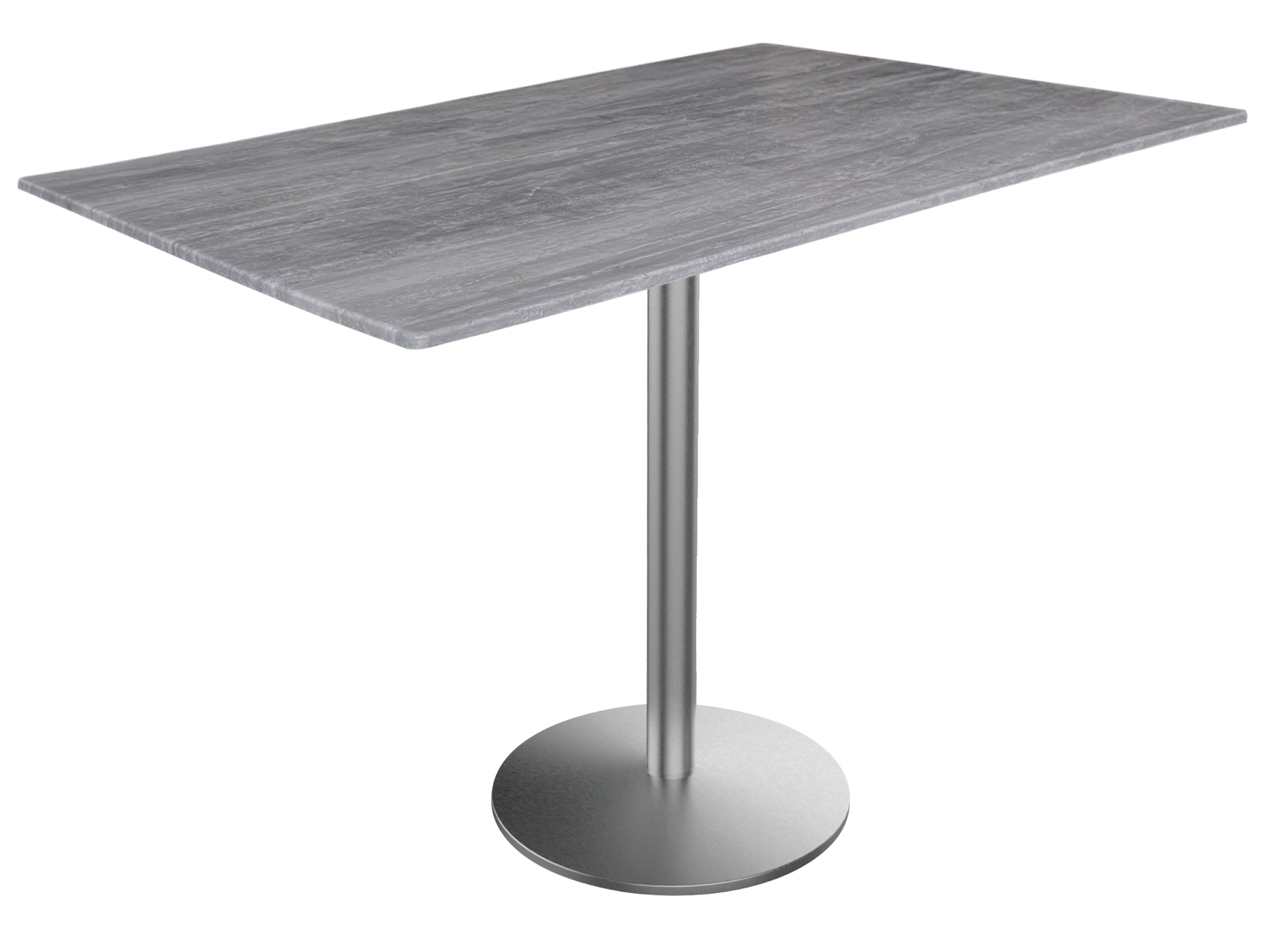 Holland Bar Stool 30-Inch Dining Height Rectangle (32" x 48") Patio Table - Indoor/Outdoor, Stainless Steel Base