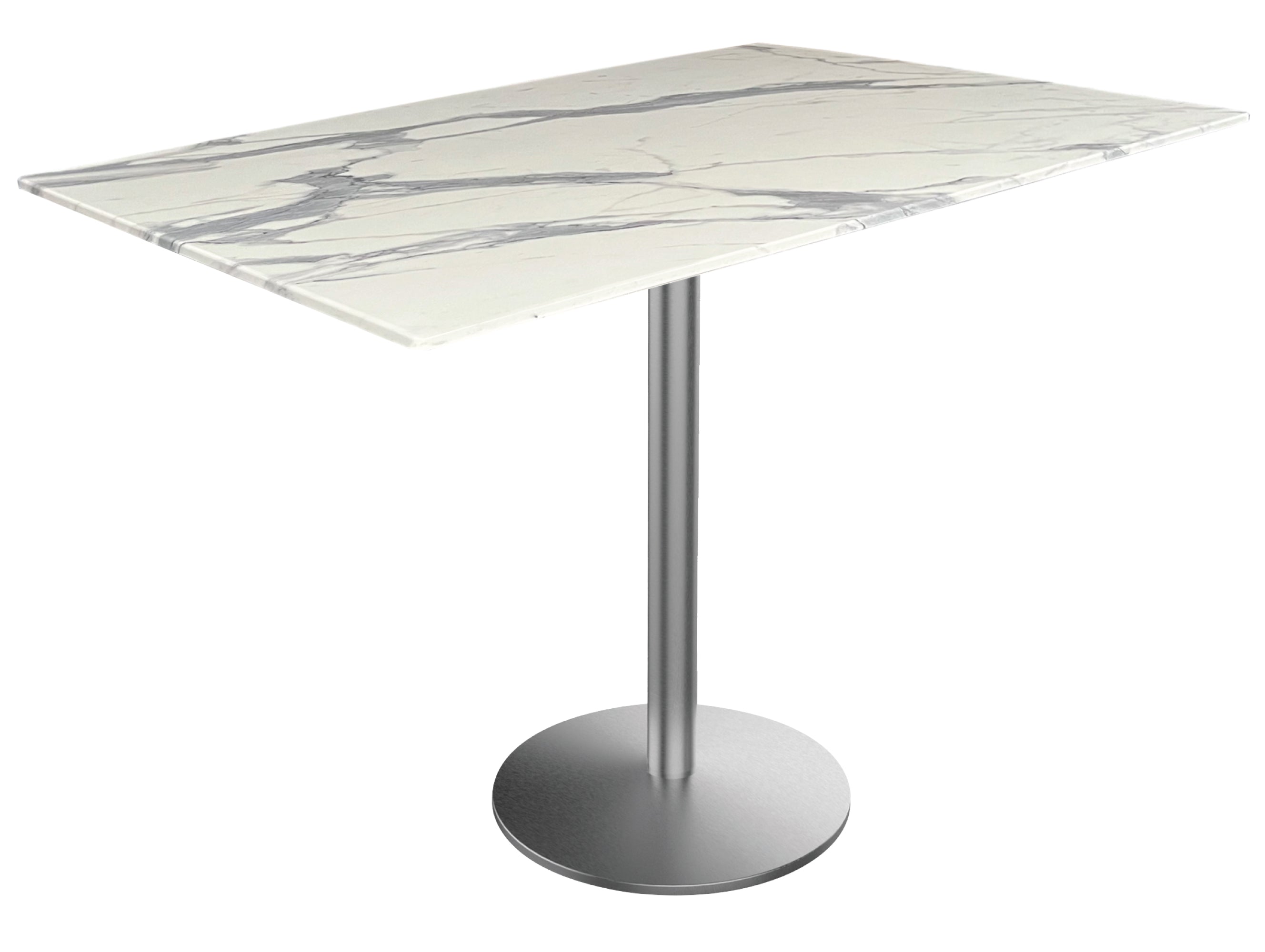 Holland Bar Stool 42-Inch Bar Height Rectangle Patio Table - Indoor/Outdoor, Stainless Steel Base