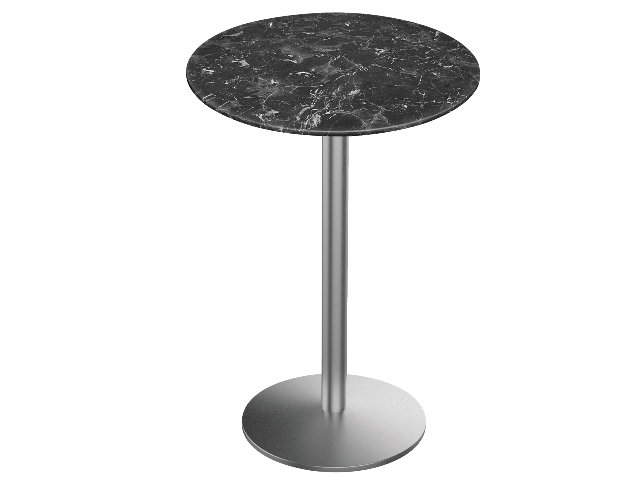 Holland Bar Stool 42-Inch Bar Height Round Patio Table - Indoor/Outdoor, Stainless Steel Base