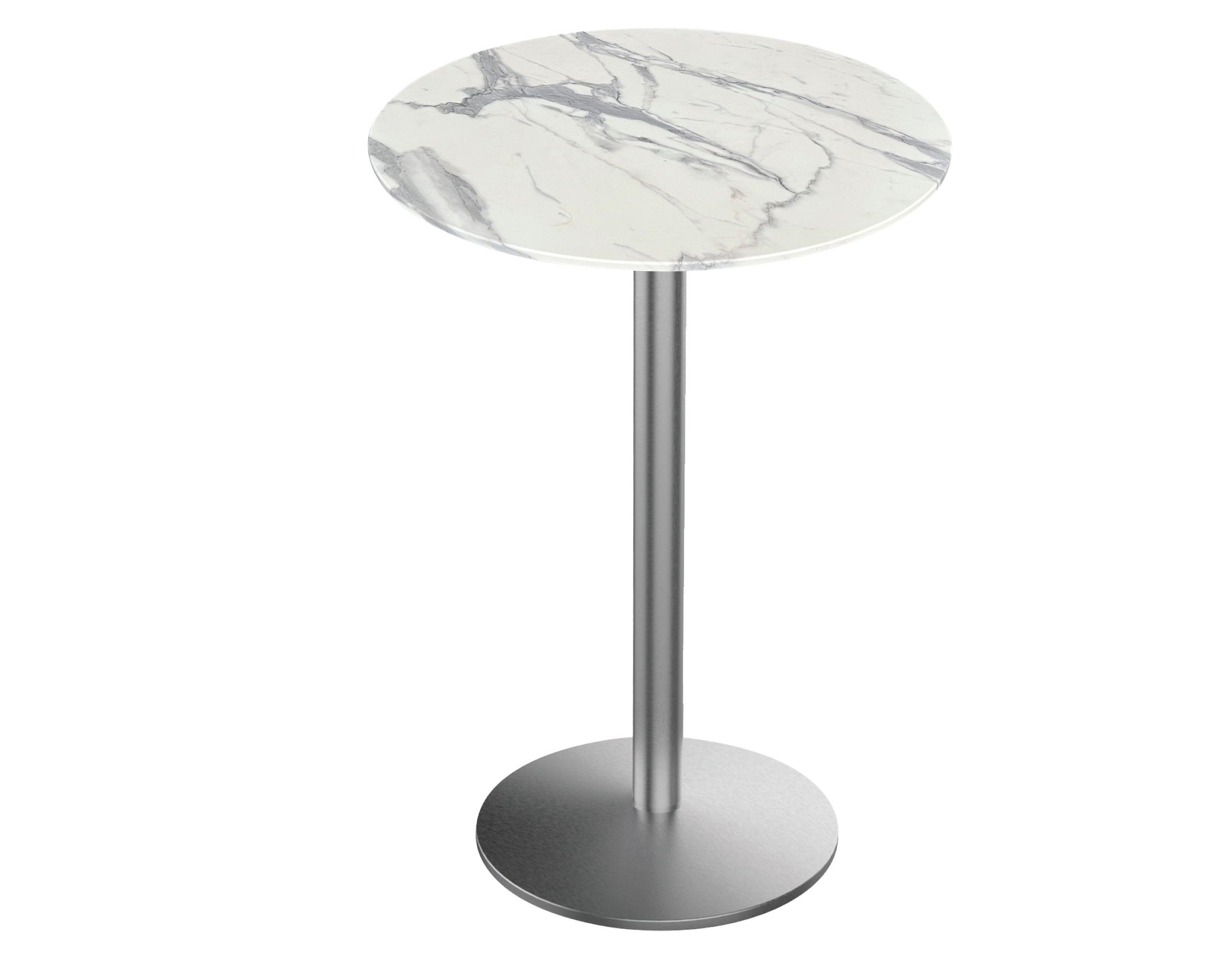 Holland Bar Stool 42-Inch Bar Height Round Patio Table - Indoor/Outdoor, Stainless Steel Base