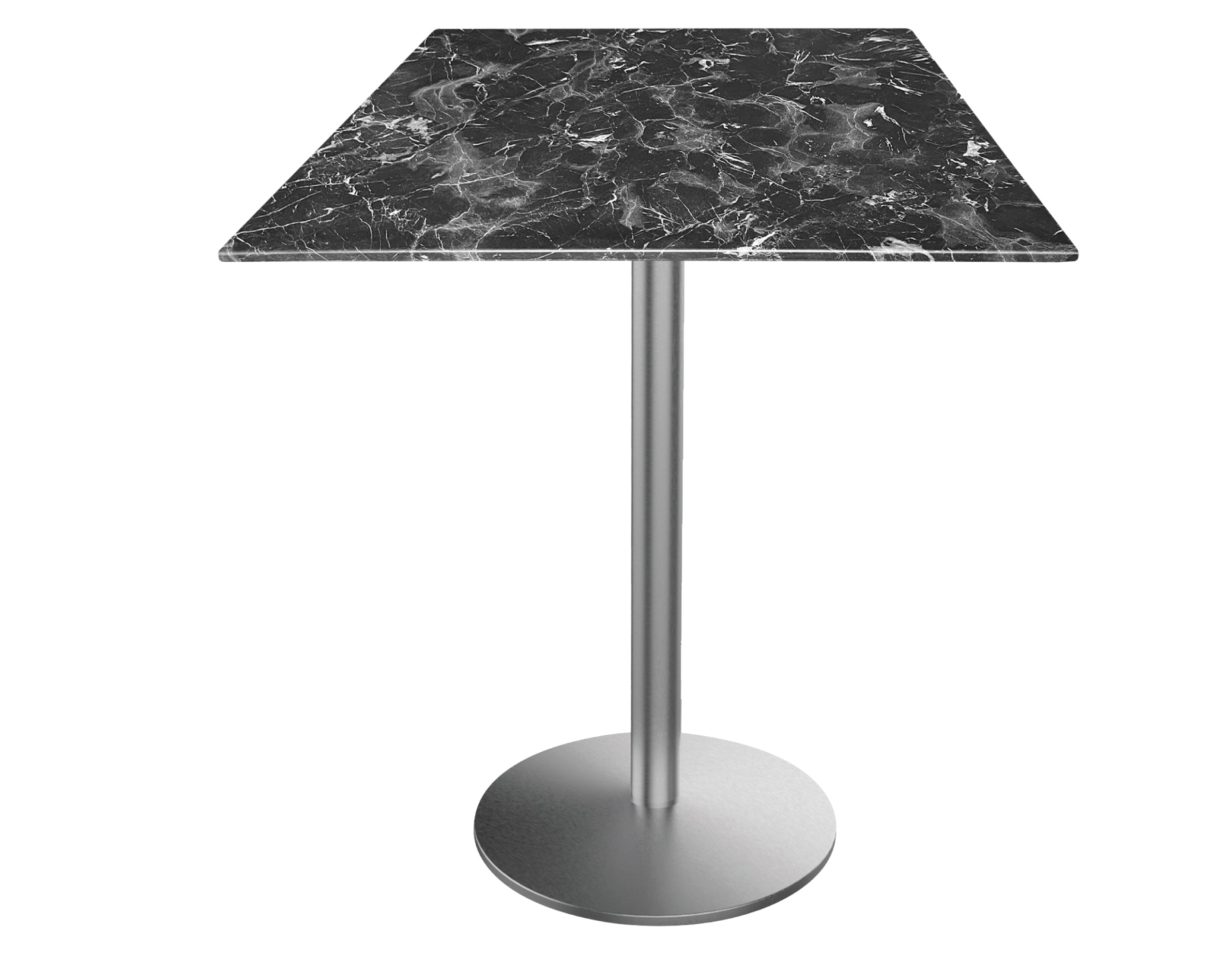 Holland Bar Stool 42-Inch Bar Height Square Patio Table - Indoor/Outdoor, Stainless Steel Base