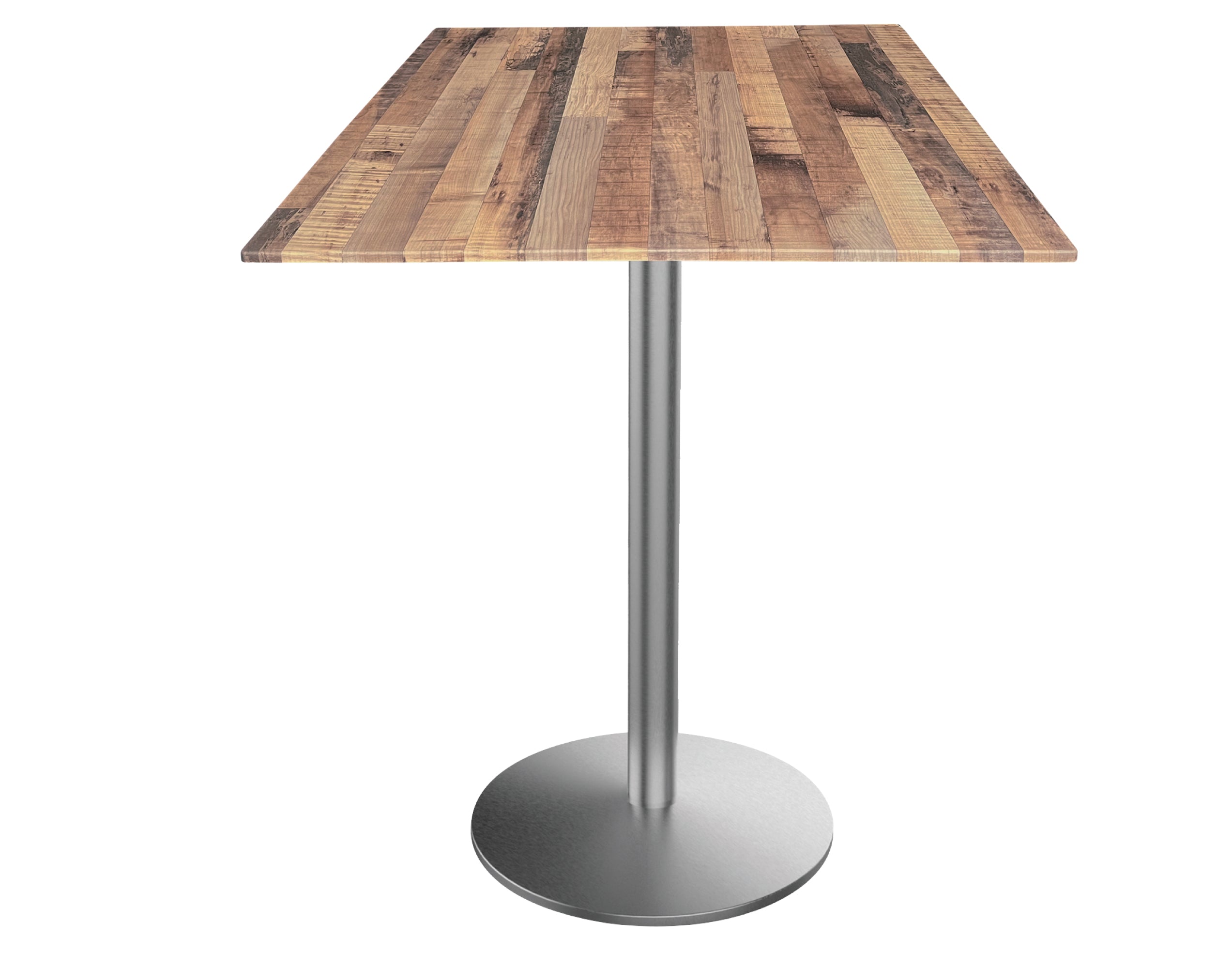 Holland Bar Stool 36-Inch Counter Height Square Patio Table - Indoor/Outdoor, Stainless Steel Base