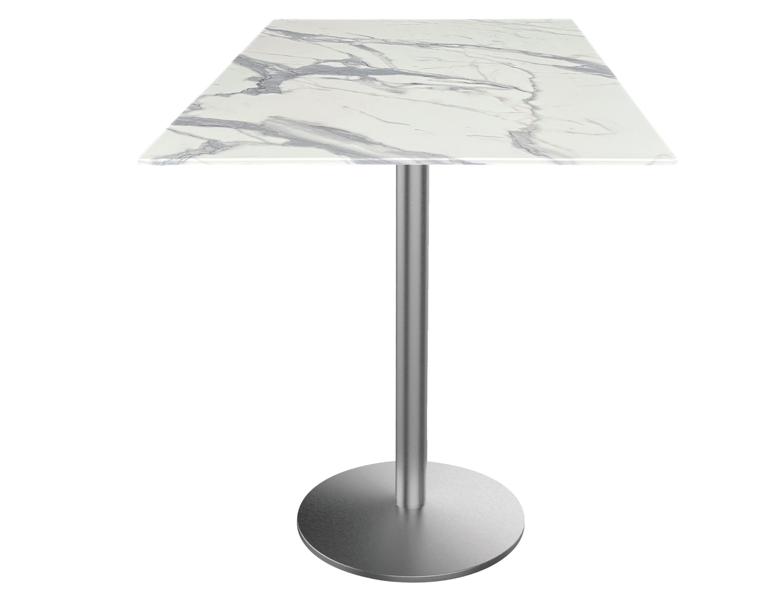 Holland Bar Stool 42-Inch Bar Height Square Patio Table - Indoor/Outdoor, Stainless Steel Base