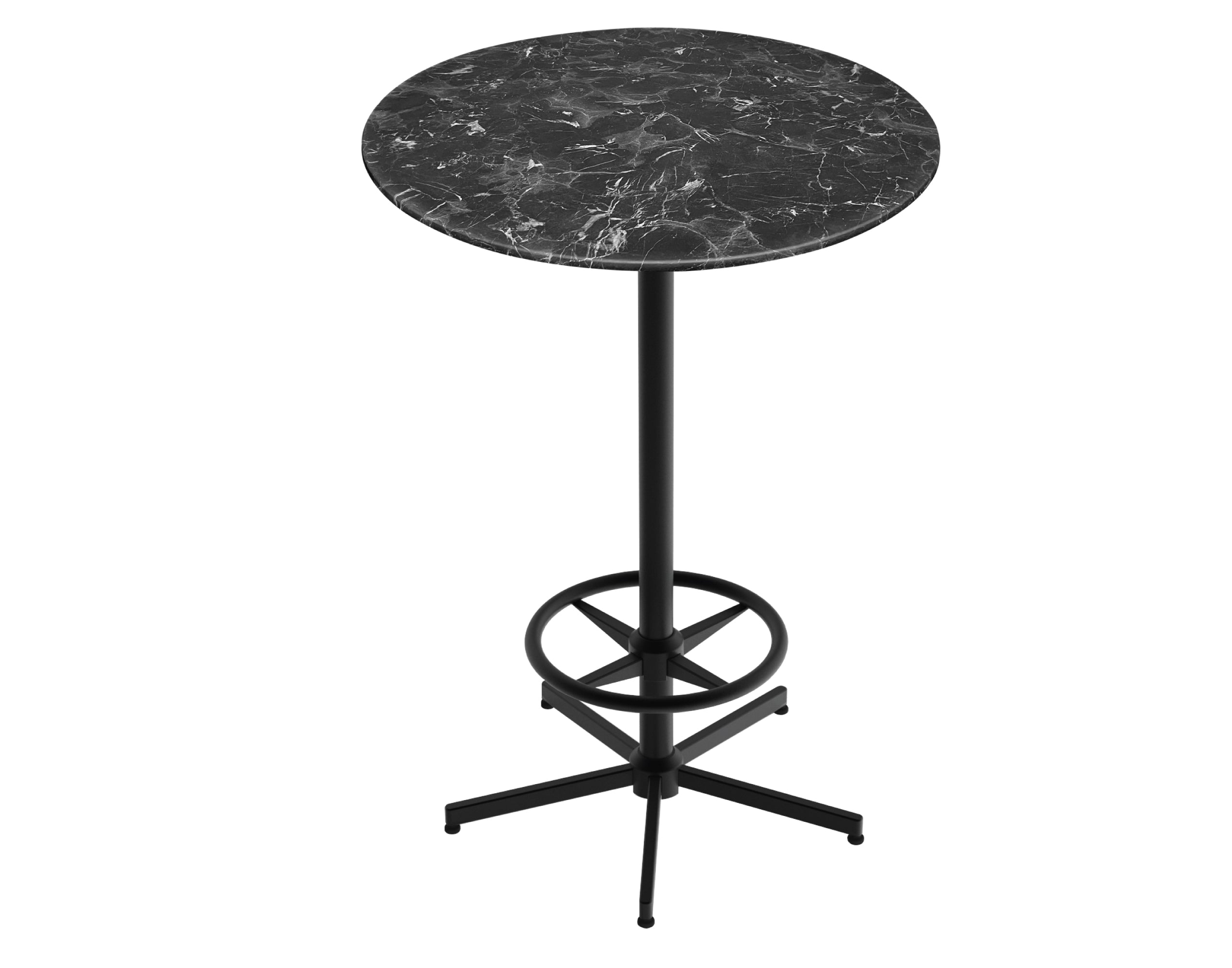 Holland Bar Stool 42-Inch Bar Height Round Patio Table - Indoor/Outdoor, Black Wrinkle Base