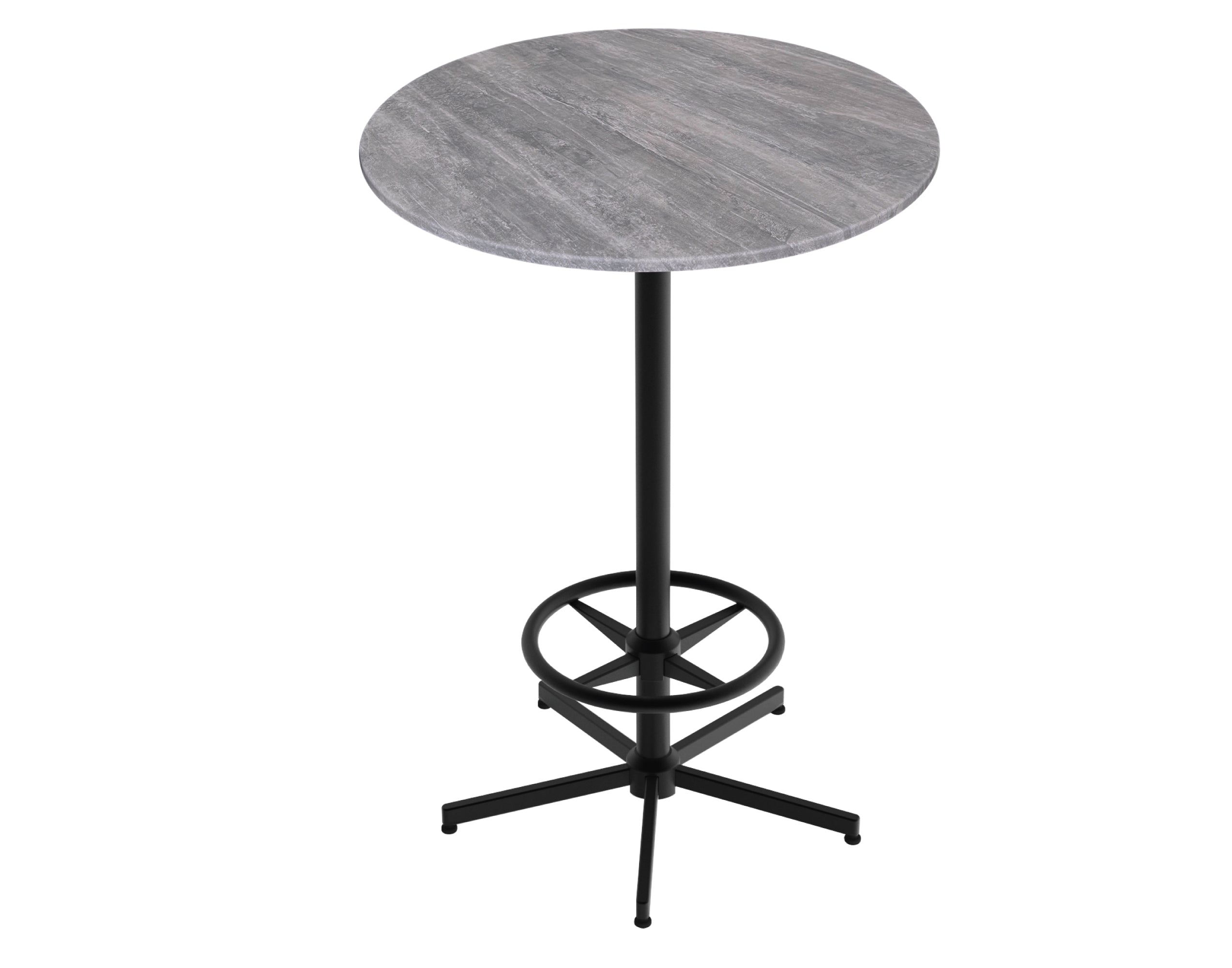 Holland Bar Stool 42-Inch Bar Height Round Patio Table - Indoor/Outdoor, Black Wrinkle Base