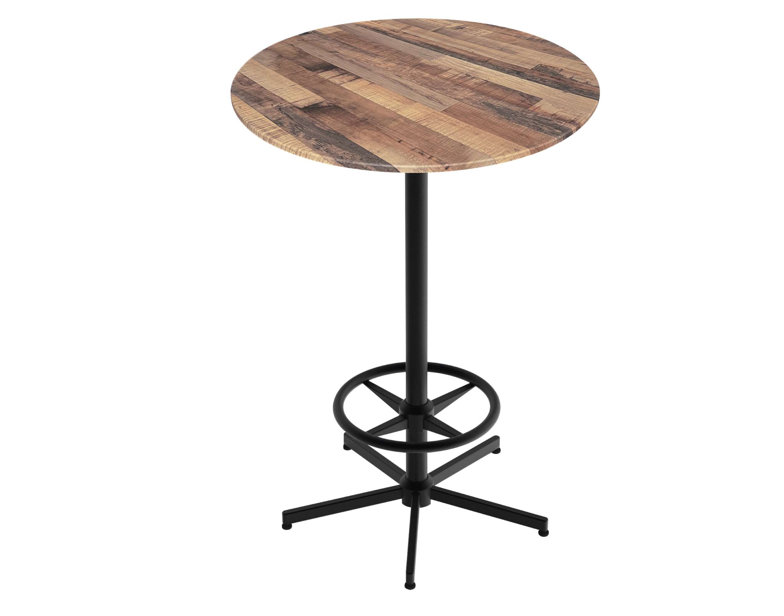Holland Bar Stool 42-Inch Bar Height Round Patio Table - Indoor/Outdoor, Black Wrinkle Base