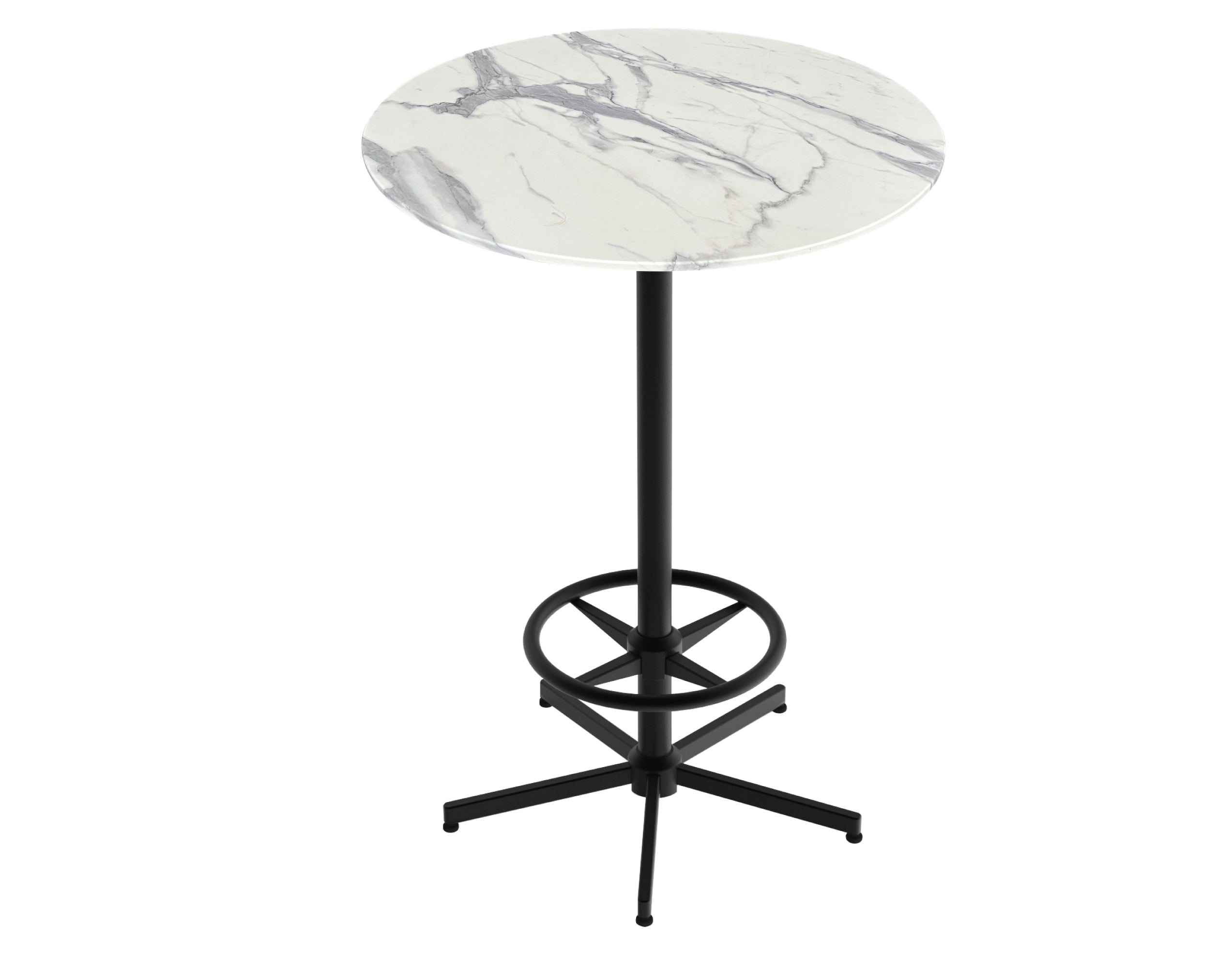 Holland Bar Stool 42-Inch Bar Height Round Patio Table - Indoor/Outdoor, Black Wrinkle Base